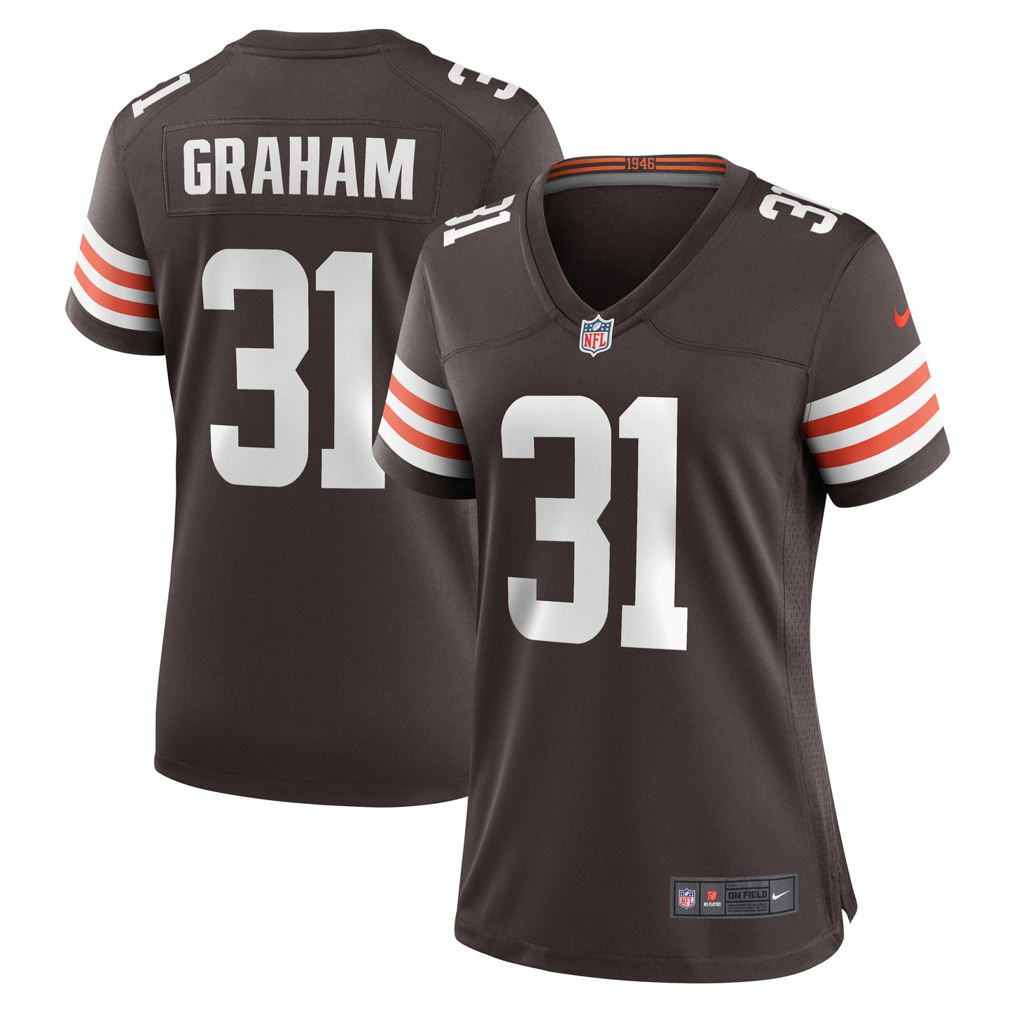 Women's Nike Thomas Graham Jr. Brown Cleveland Browns Team Game Jersey