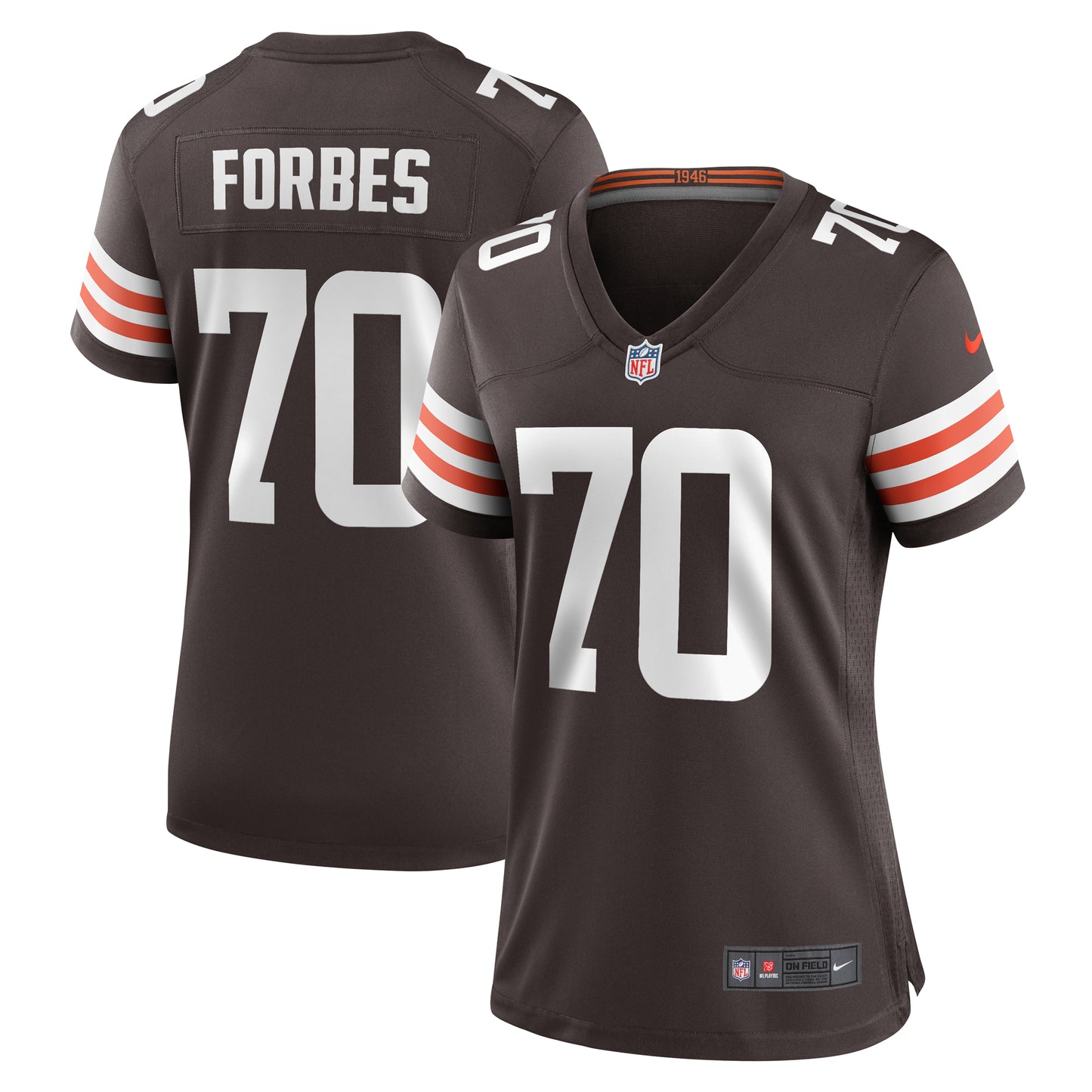 Women's Nike Drew Forbes Brown Cleveland Browns Team Game Jersey