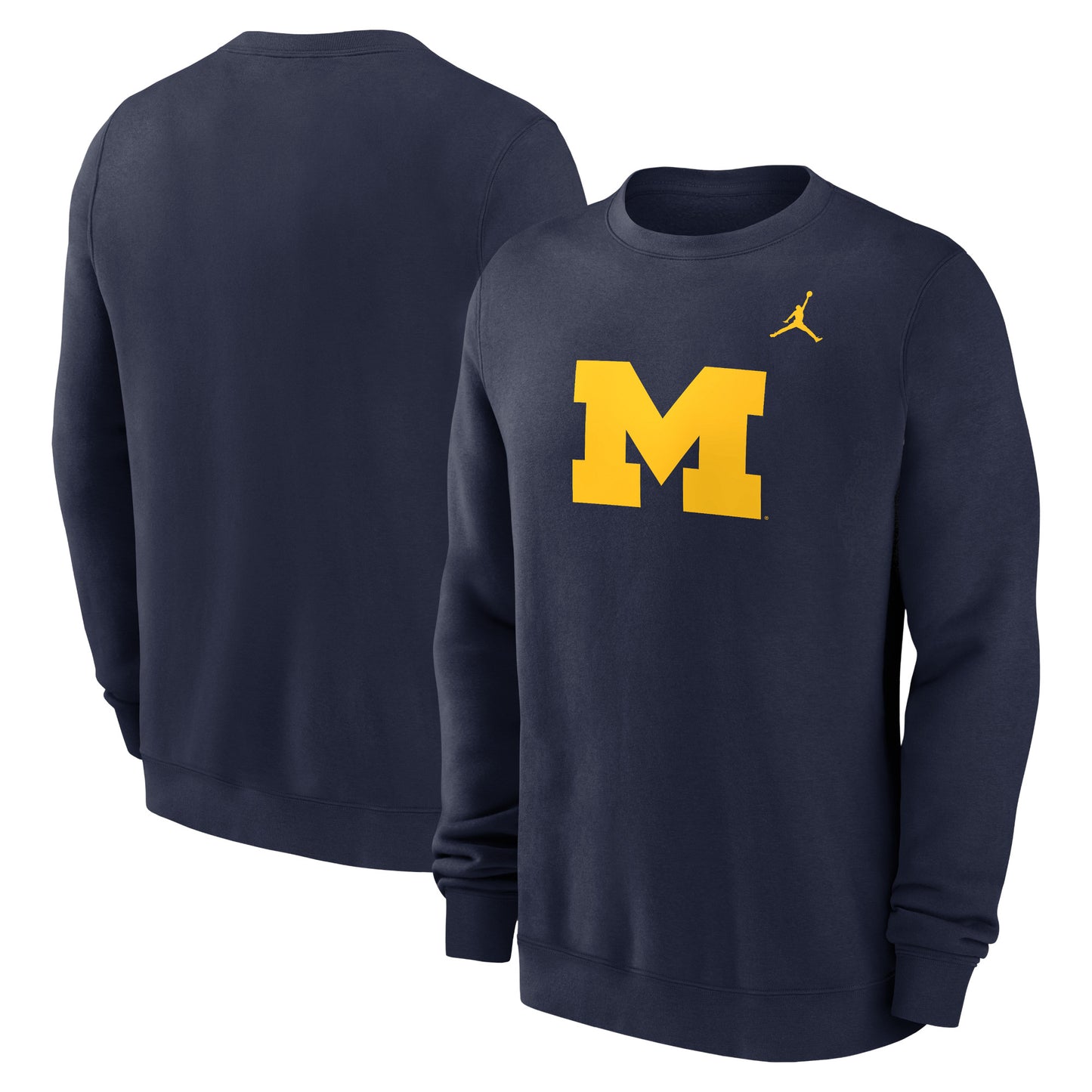 Men's Jordan Brand Navy Michigan Wolverines Primetime Evergreen Fleece Pullover Sweatshirt