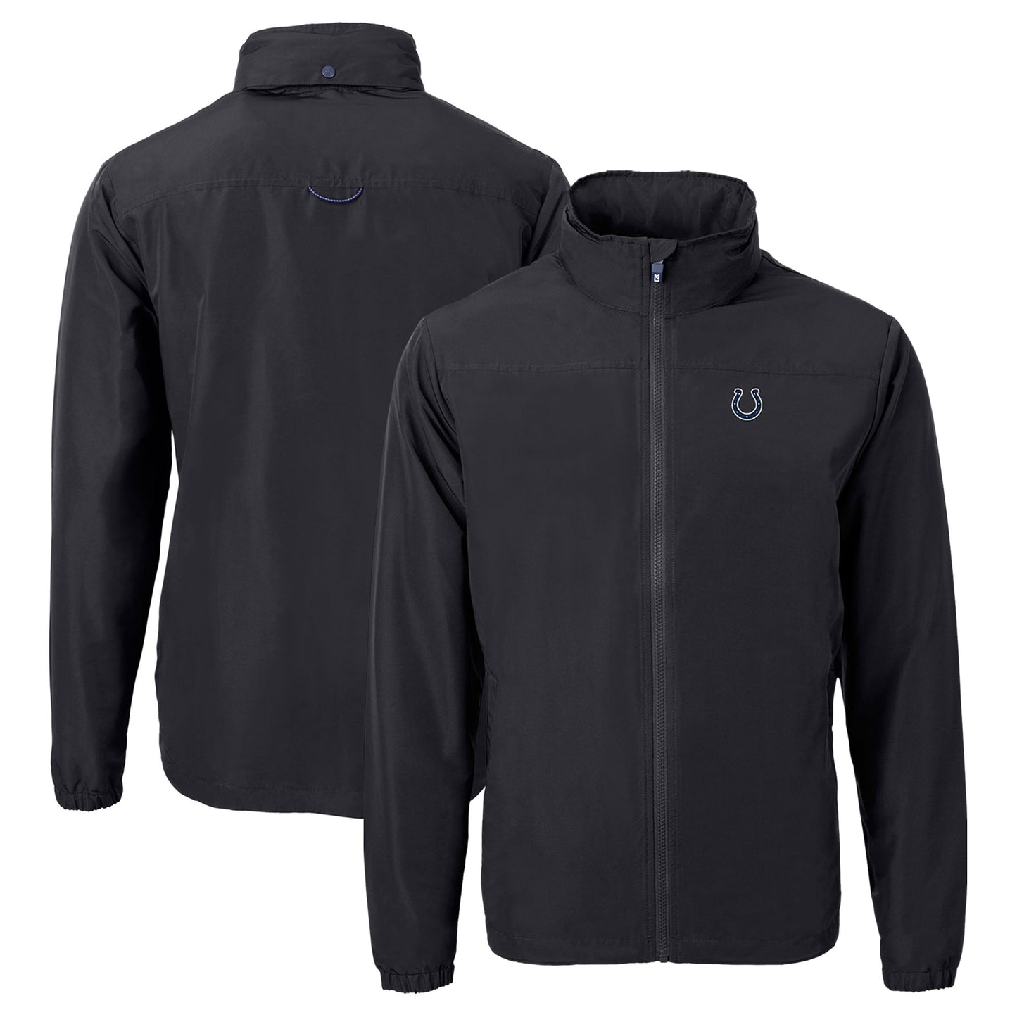 Men's Cutter & Buck Black Indianapolis Colts Charter Eco Recycled Full-Zip Jacket