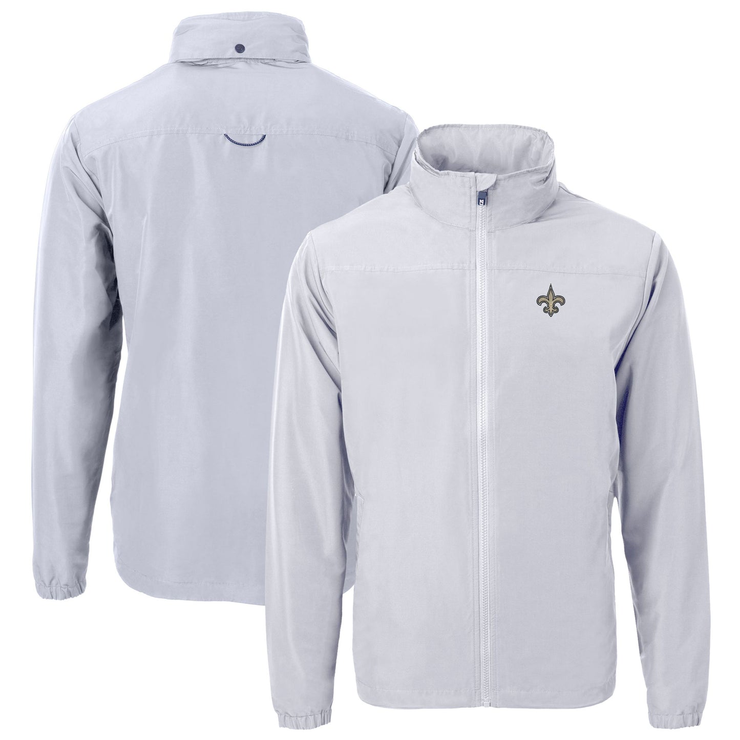 Men's Cutter & Buck Gray New Orleans Saints Charter Eco Recycled Full-Zip Jacket