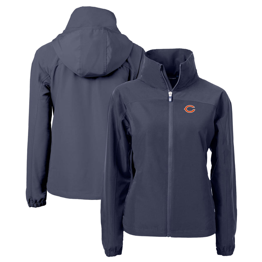 Women's Cutter & Buck Navy Chicago Bears Charter Eco Recycled Full-Zip Jacket