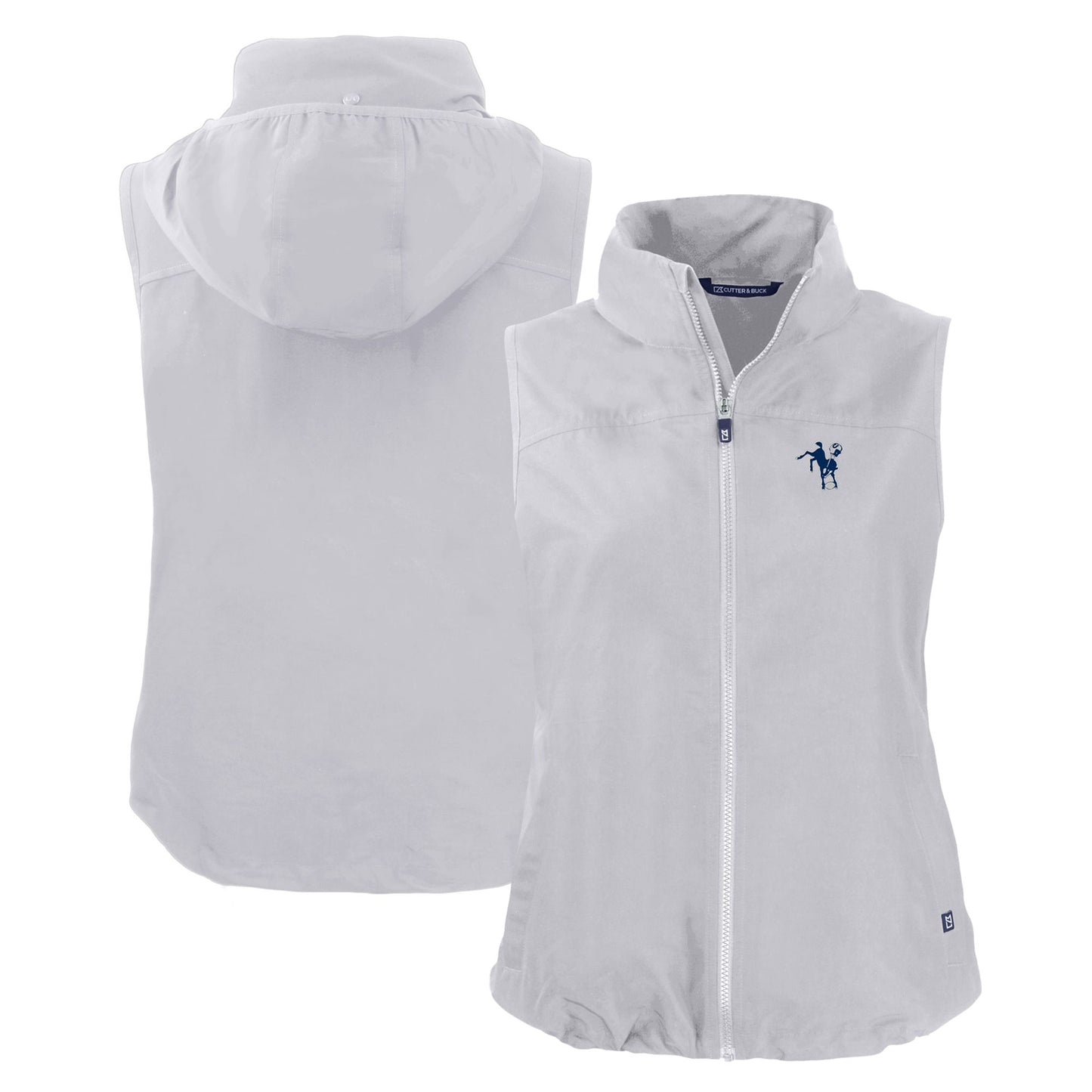 Women's Cutter & Buck Gray Indianapolis Colts Throwback Charter Eco Full-Zip Vest