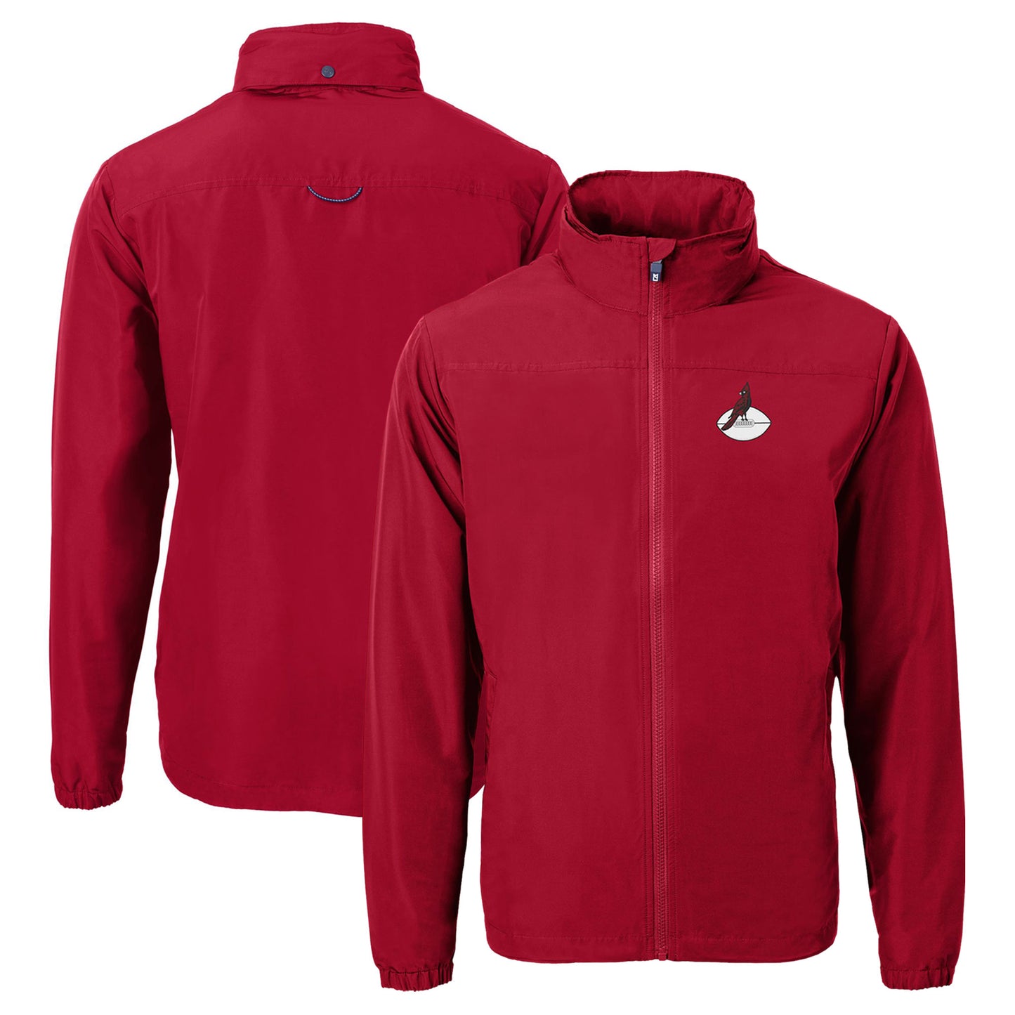 Men's Cutter & Buck Cardinal Arizona Cardinals Throwback Charter Eco Recycled Full-Zip Jacket
