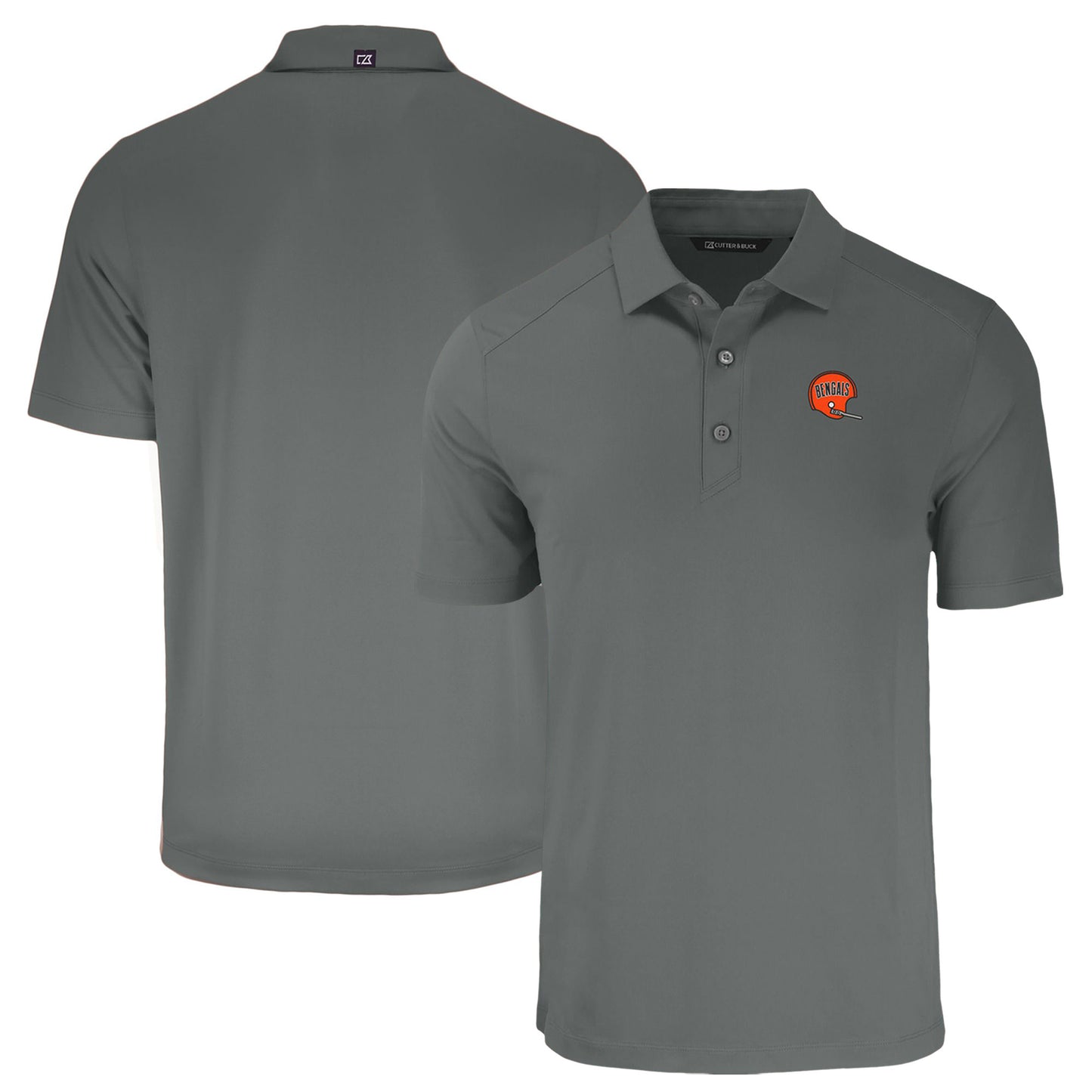 Men's Cutter & Buck Gray Cincinnati Bengals Throwback Forge Eco Stretch Recycled Polo