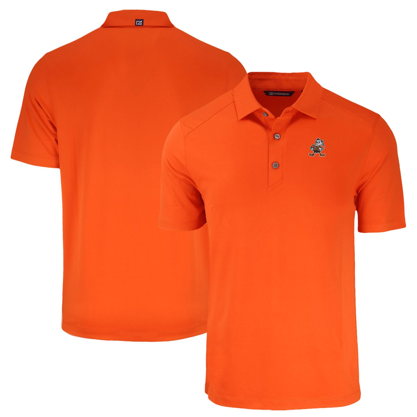 Men's Cutter & Buck Orange Cleveland Browns Throwback Forge Eco Stretch Recycled Polo