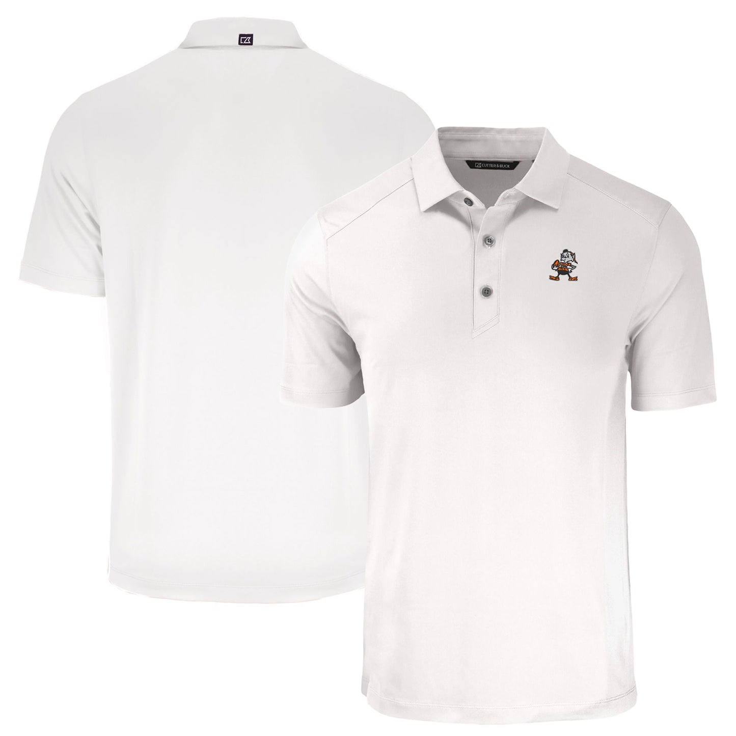 Men's Cutter & Buck White Cleveland Browns Throwback Forge Eco Stretch Recycled Polo