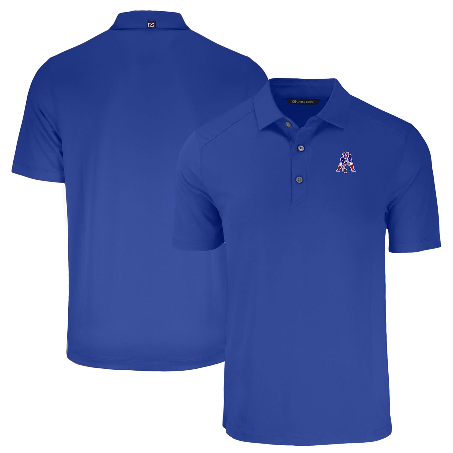 Men's Cutter & Buck Blue New England Patriots Throwback Forge Eco Stretch Recycled Polo