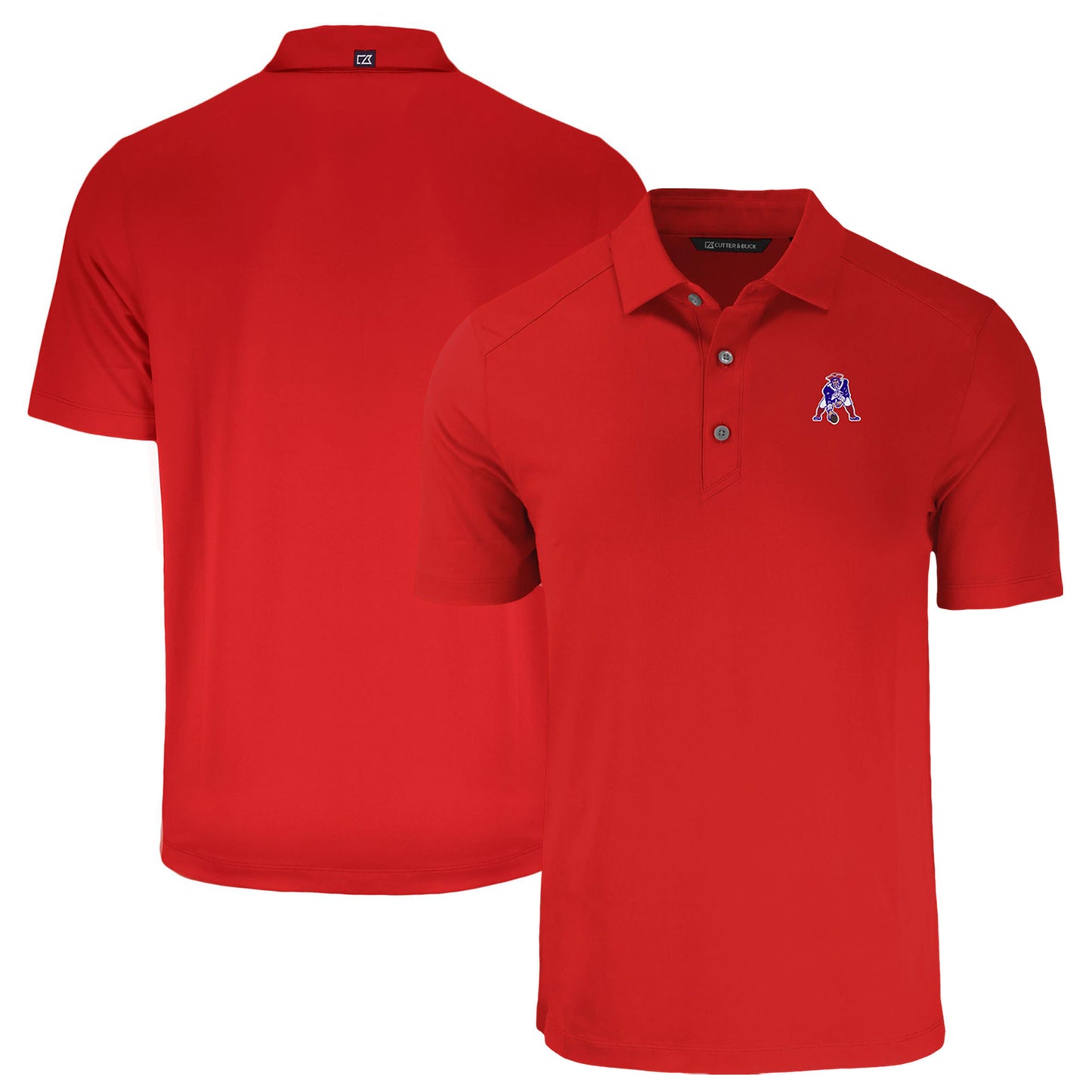 Men's Cutter & Buck Red New England Patriots Throwback Forge Eco Stretch Recycled Polo