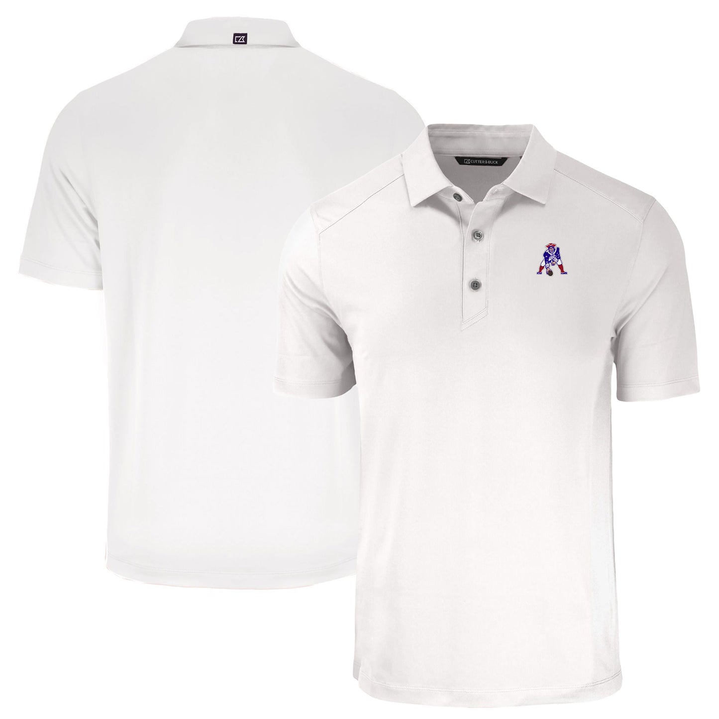 Men's Cutter & Buck White New England Patriots Throwback Forge Eco Stretch Recycled Polo