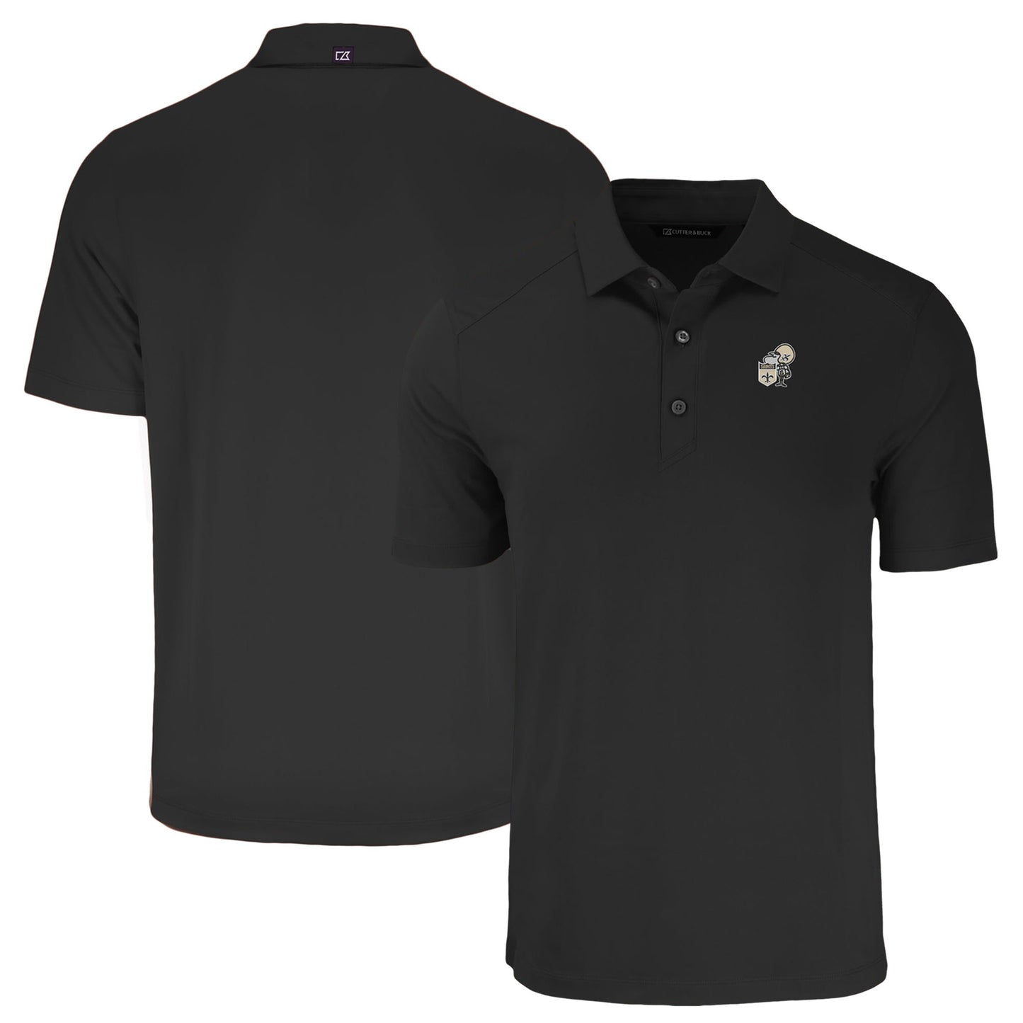Men's Cutter & Buck Black New Orleans Saints Throwback Forge Eco Stretch Recycled Polo