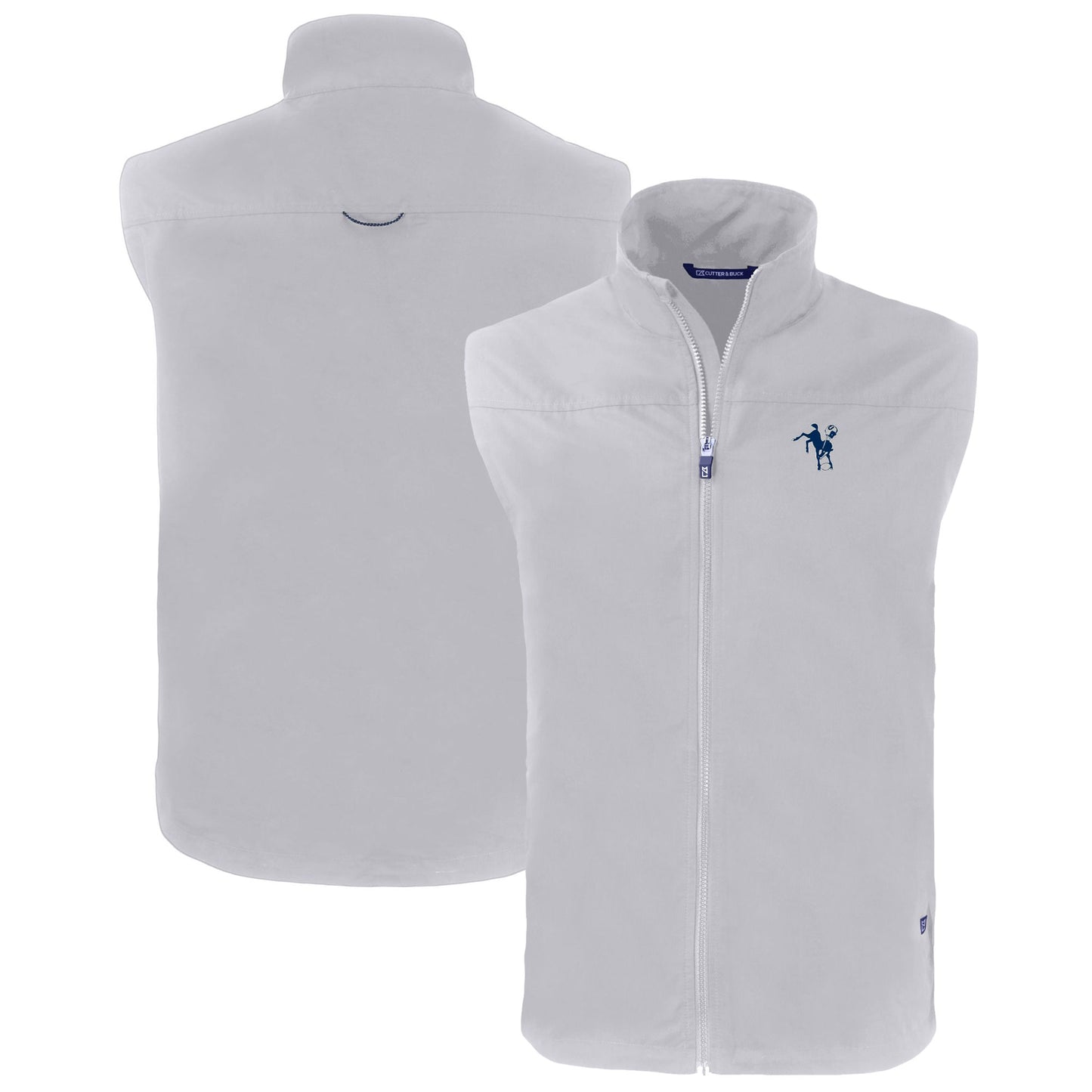 Men's Cutter & Buck Gray Indianapolis Colts Throwback Big & Tall Charter Eco Full-Zip Vest