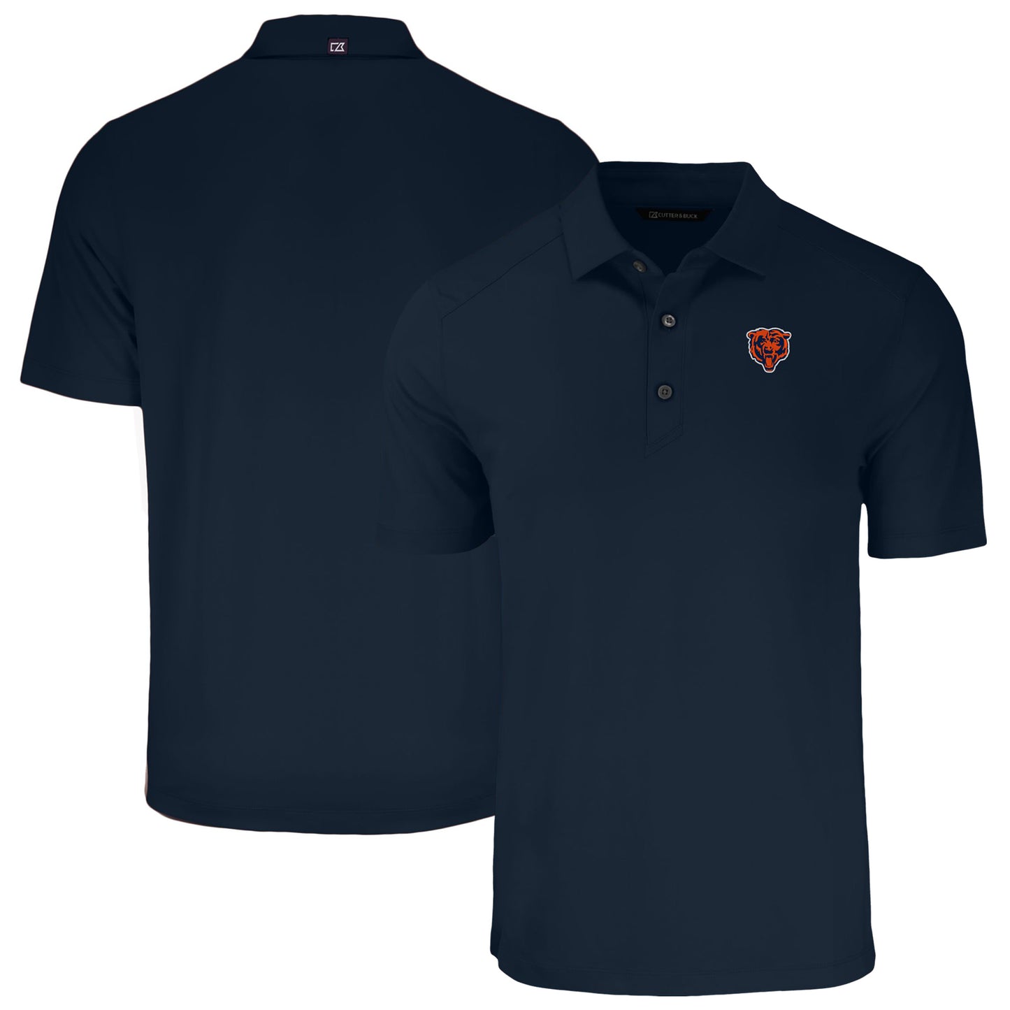 Men's Cutter & Buck Navy Chicago Bears Throwback Big & Tall Forge Eco Stretch Recycled Polo