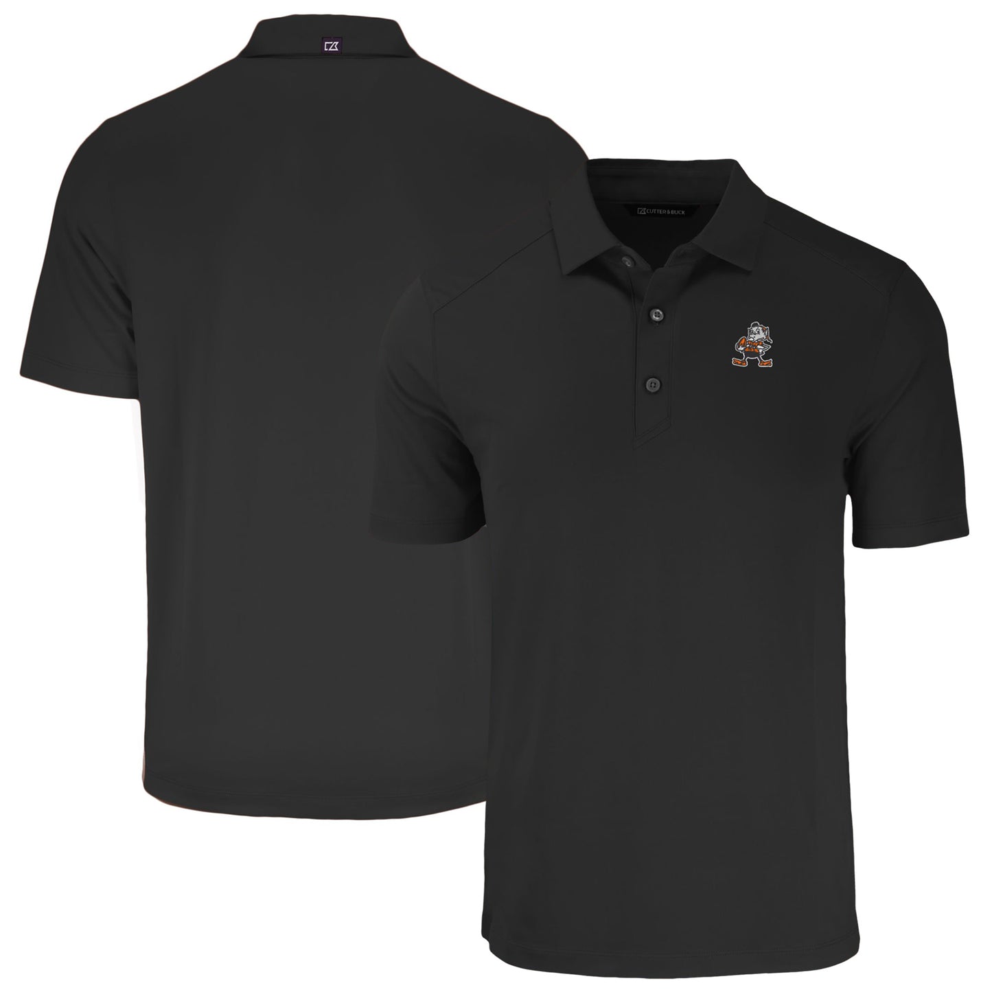 Men's Cutter & Buck Black Cleveland Browns Throwback Big & Tall Forge Eco Stretch Recycled Polo