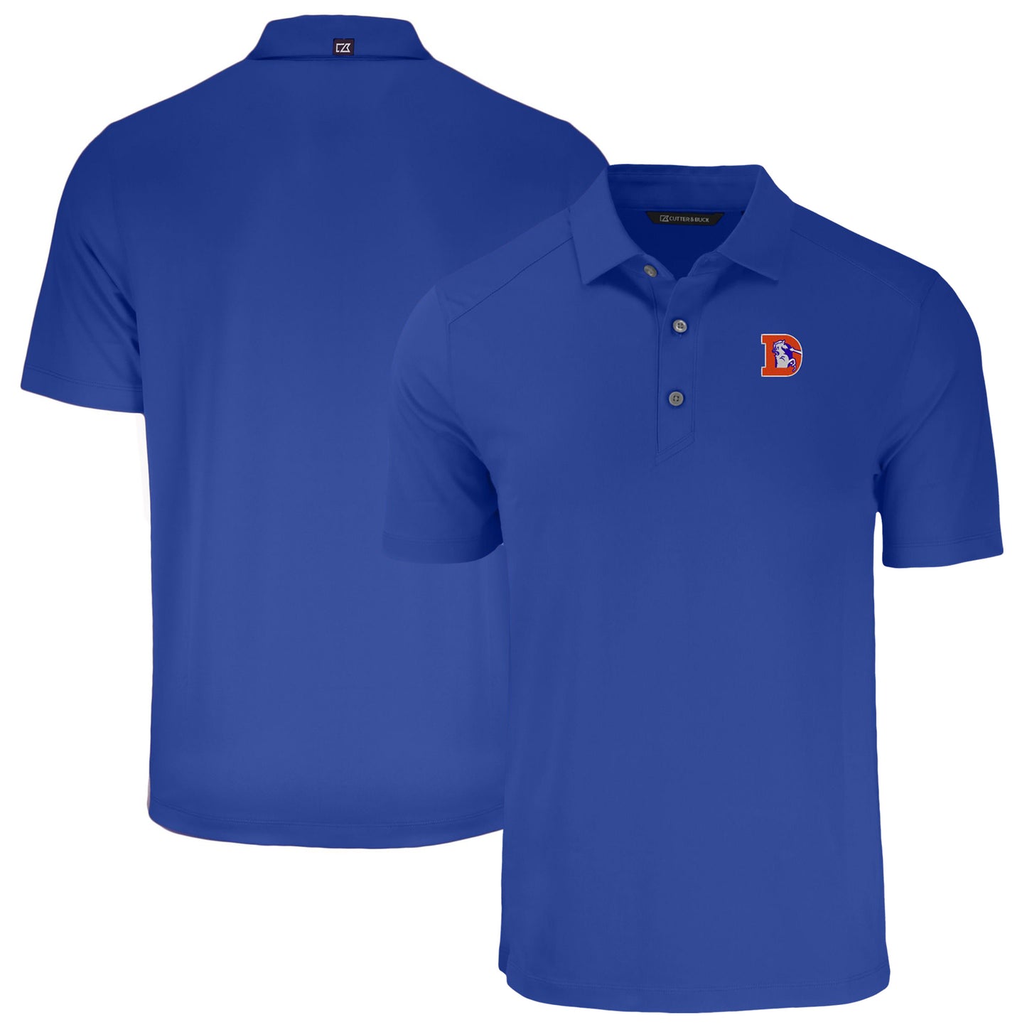 Men's Cutter & Buck Blue Denver Broncos Throwback Big & Tall Forge Eco Stretch Recycled Polo