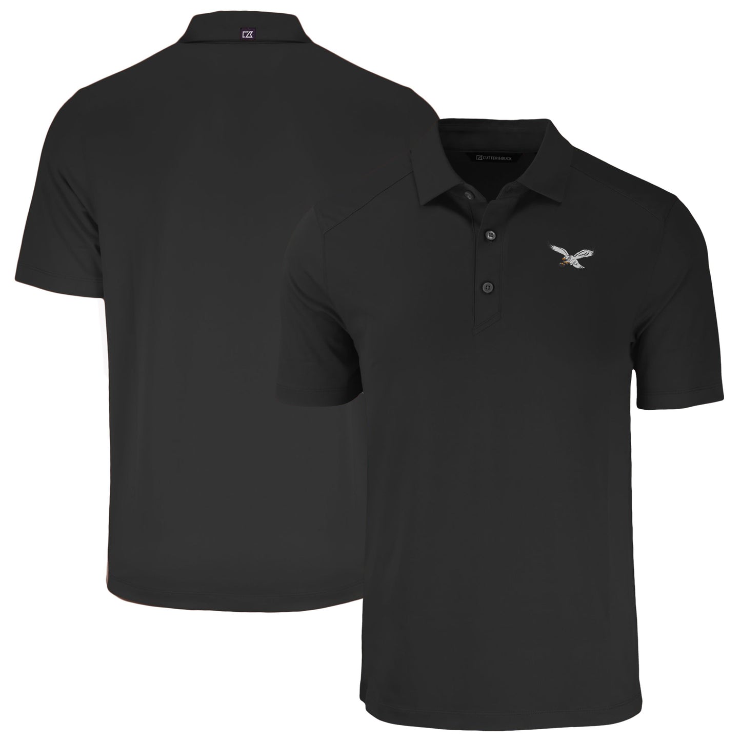 Men's Cutter & Buck Black Philadelphia Eagles Throwback Big & Tall Forge Eco Stretch Recycled Polo
