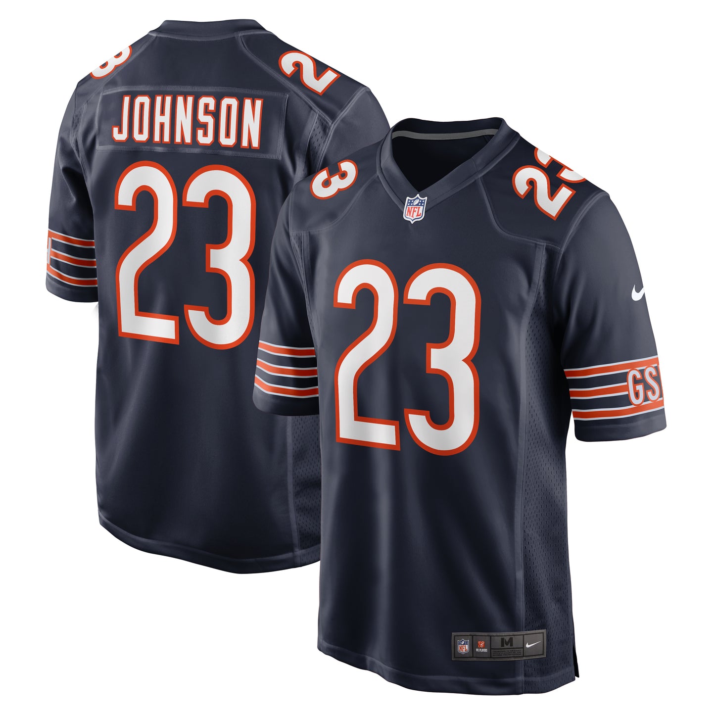 Men's Nike Roschon Johnson Navy Chicago Bears Team Game Jersey