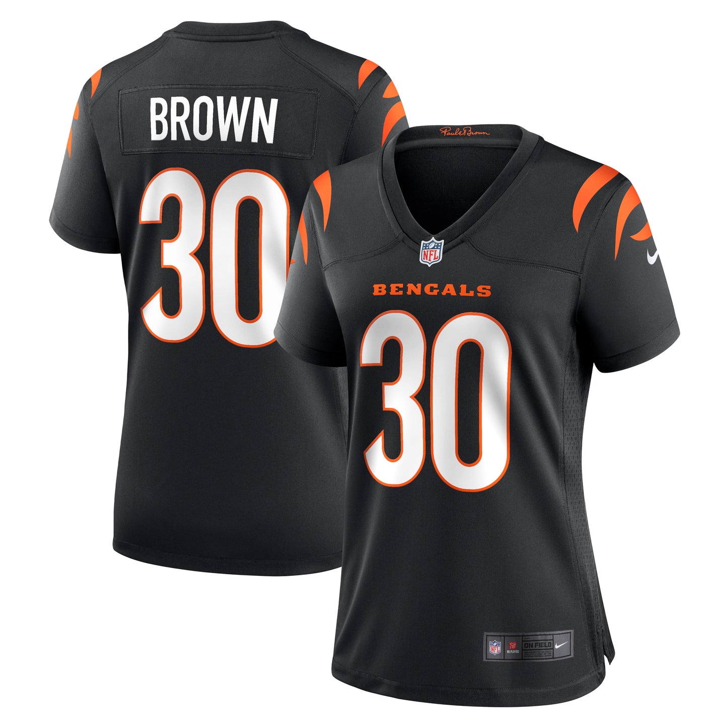 Women's Nike Chase Brown Black Cincinnati Bengals Team Game Jersey