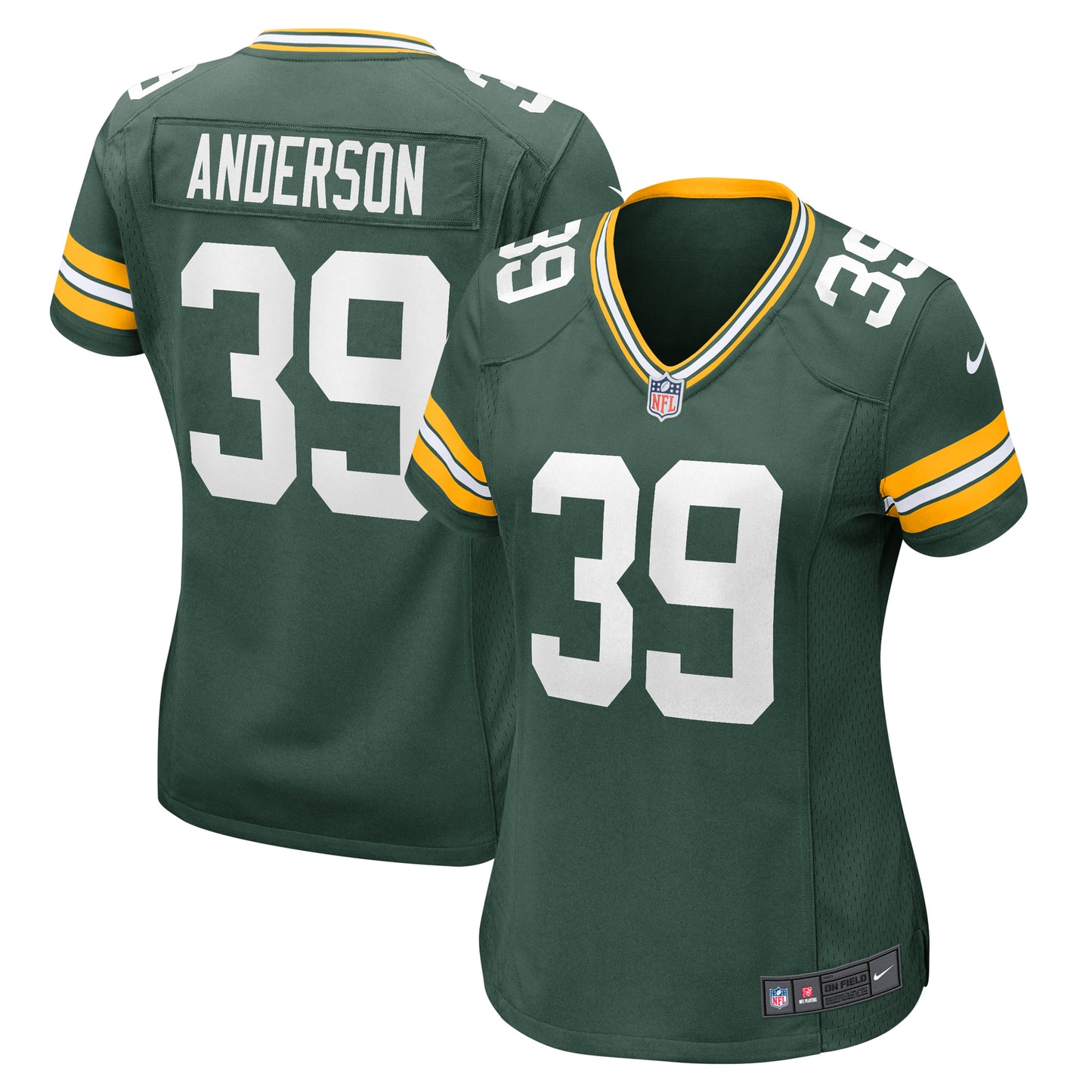 Women's Nike Zayne Anderson Green Green Bay Packers Team Game Jersey