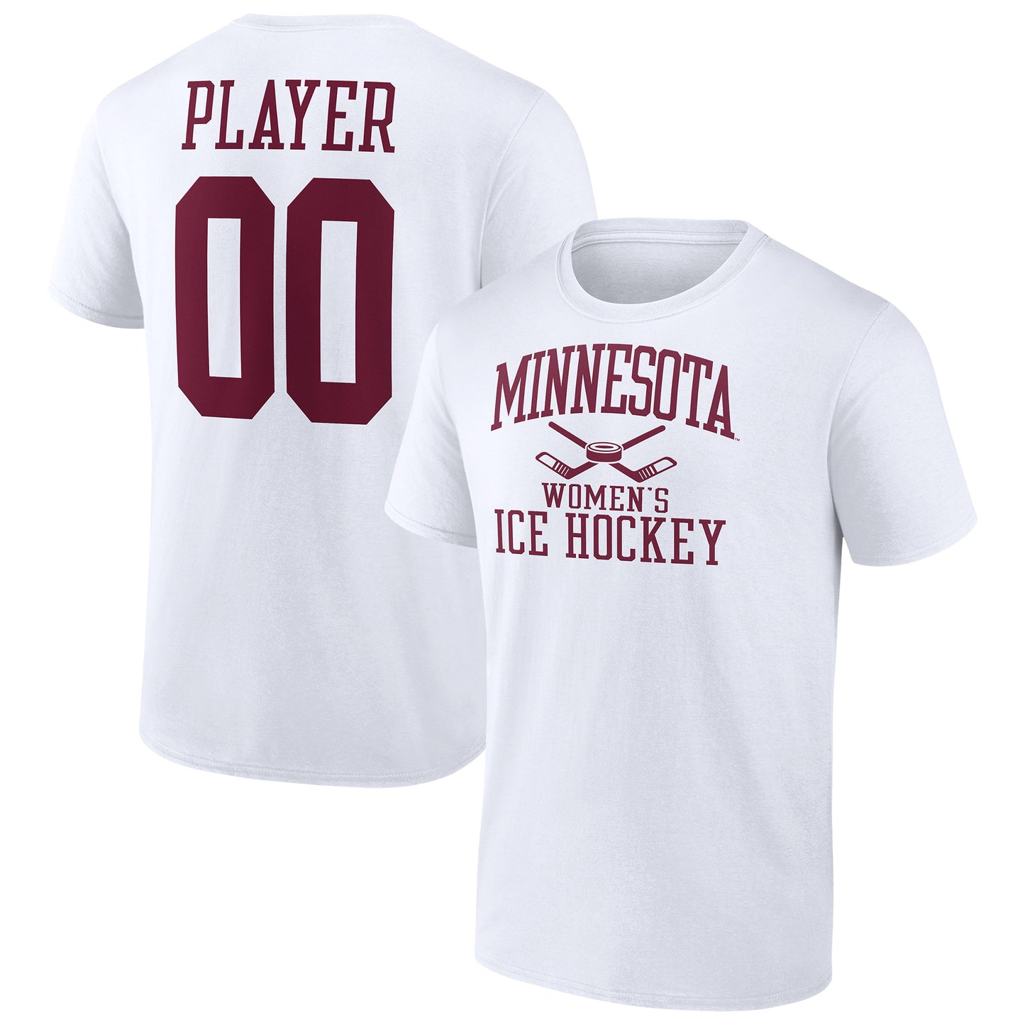 Men's White Minnesota Golden Gophers Women's Ice Hockey Pick-A-Player NIL Gameday Tradition T-Shirt