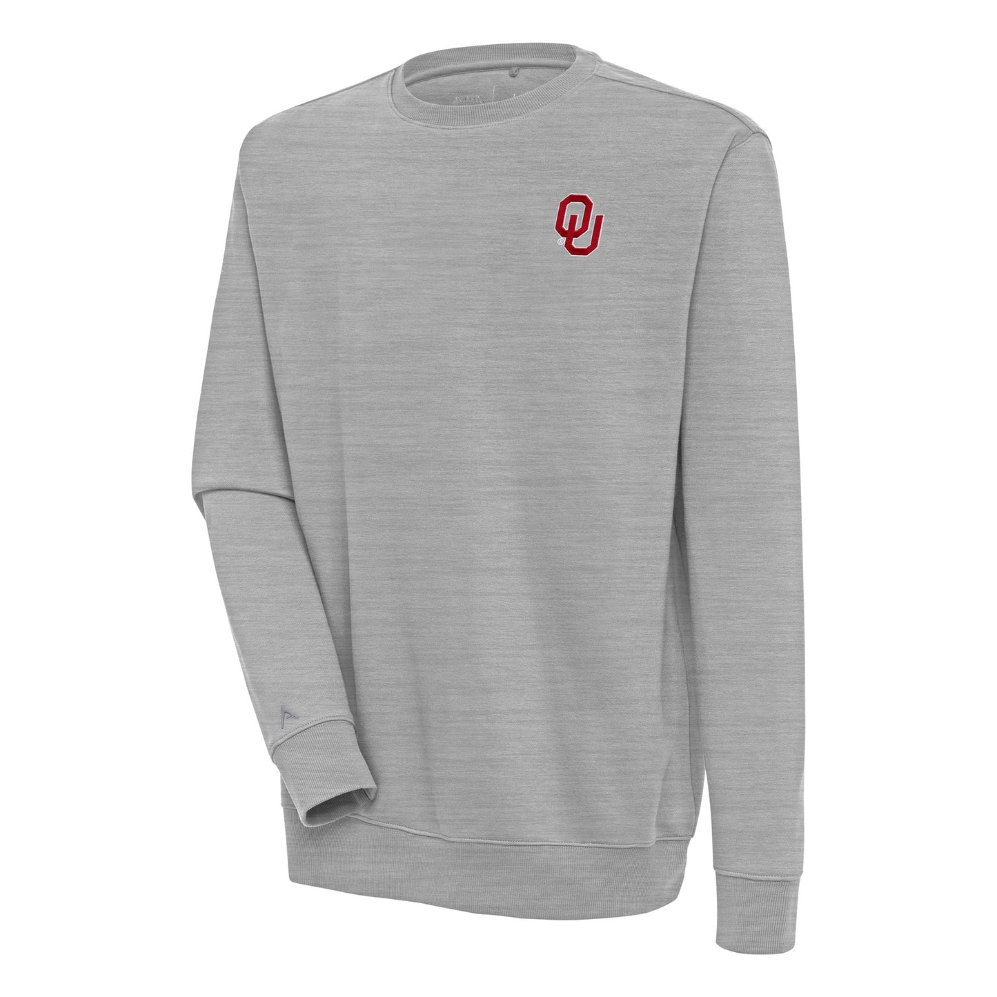 Men's Antigua Heather Gray Oklahoma Sooners Victory Pullover Sweatshirt