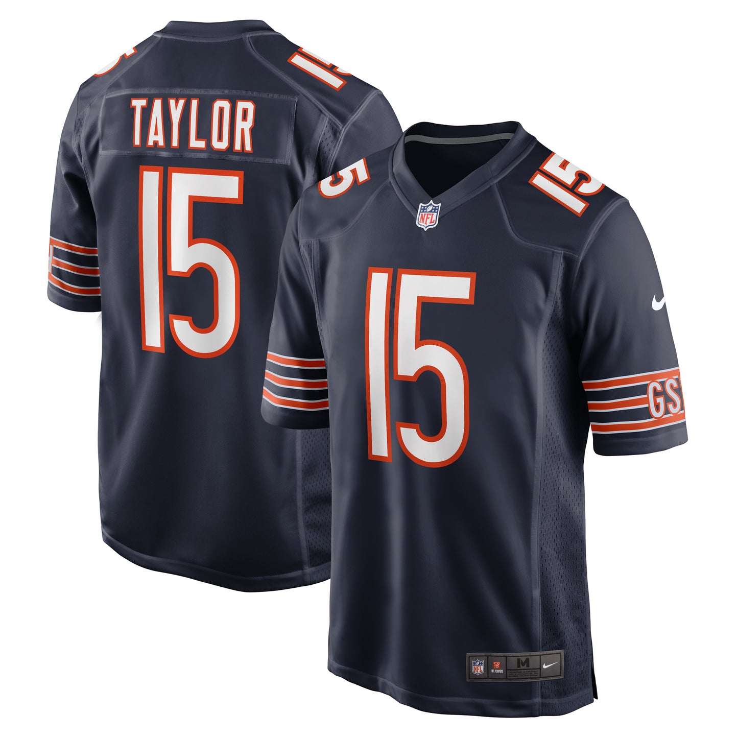 Men's Nike Trent Taylor Navy Chicago Bears Team Game Jersey