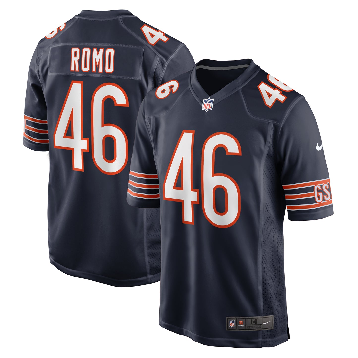 Men's Nike John Parker Romo Navy Chicago Bears Team Game Jersey