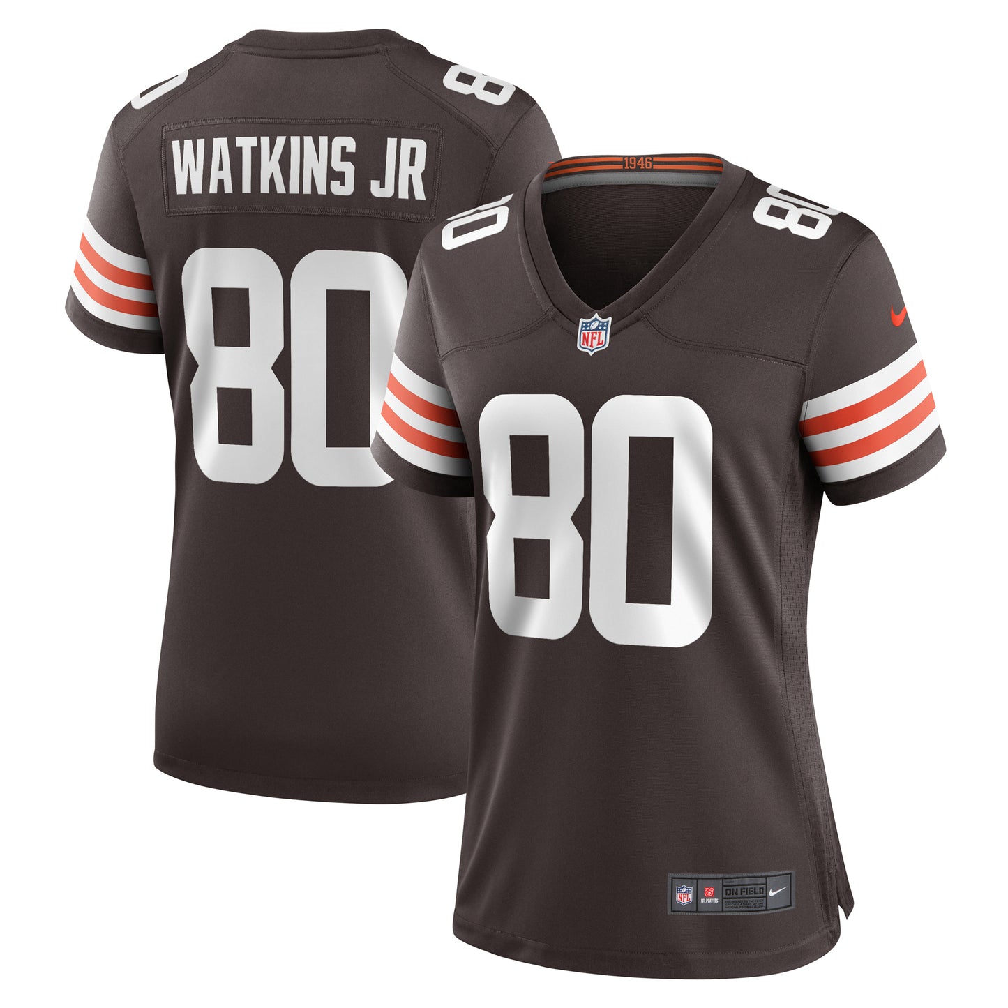 Women's Nike Austin Watkins Jr. Brown Cleveland Browns Team Game Jersey