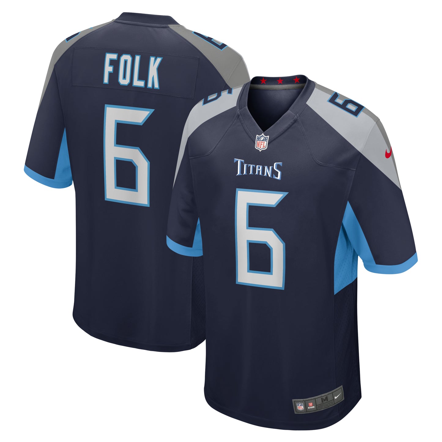 Men's Nike Nick Folk Navy Tennessee Titans Team Game Jersey