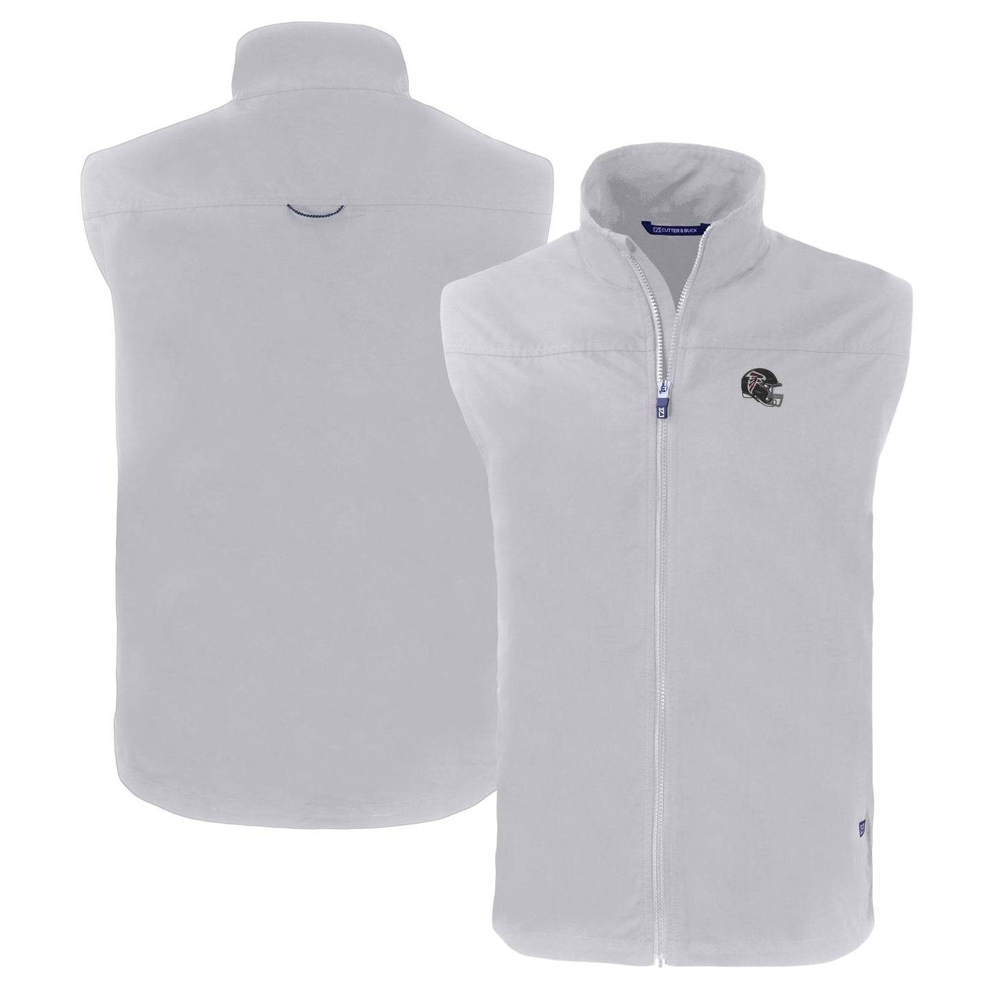 Men's Cutter & Buck Gray Atlanta Falcons Helmet Charter Eco Recycled Full-Zip Vest