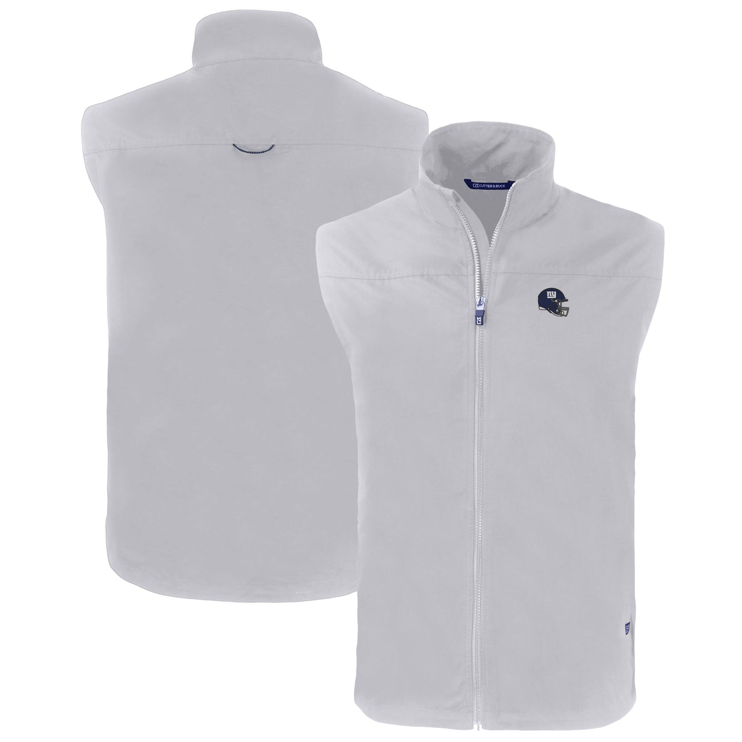 Men's Cutter & Buck Gray New York Giants Helmet Big & Tall Charter Eco Full-Zip Vest