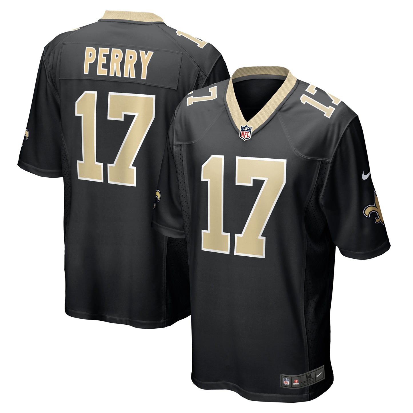 Men's Nike A.T. Perry Black New Orleans Saints Team Game Jersey