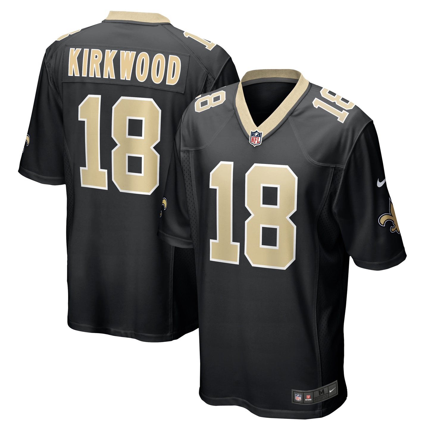 Men's Nike Keith Kirkwood Black New Orleans Saints Team Game Jersey