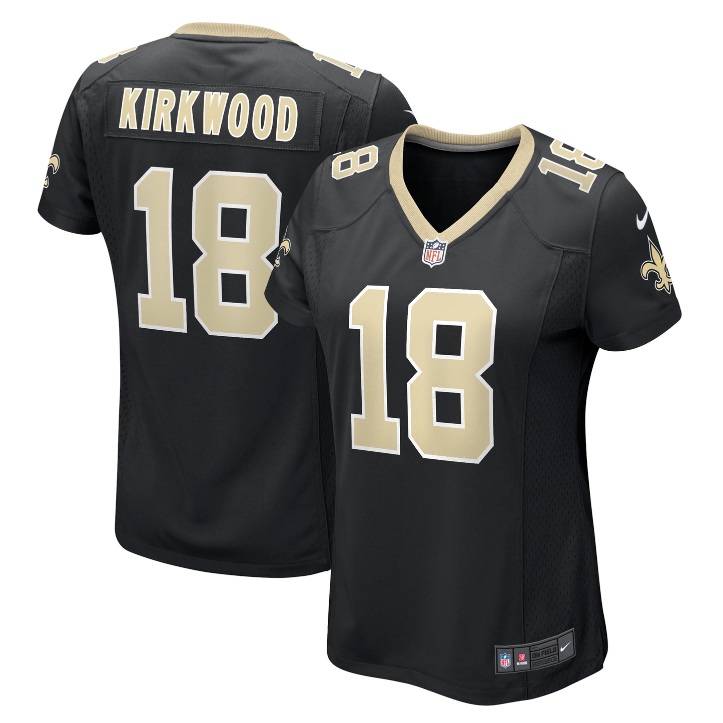 Women's Nike Keith Kirkwood Black New Orleans Saints Team Game Jersey