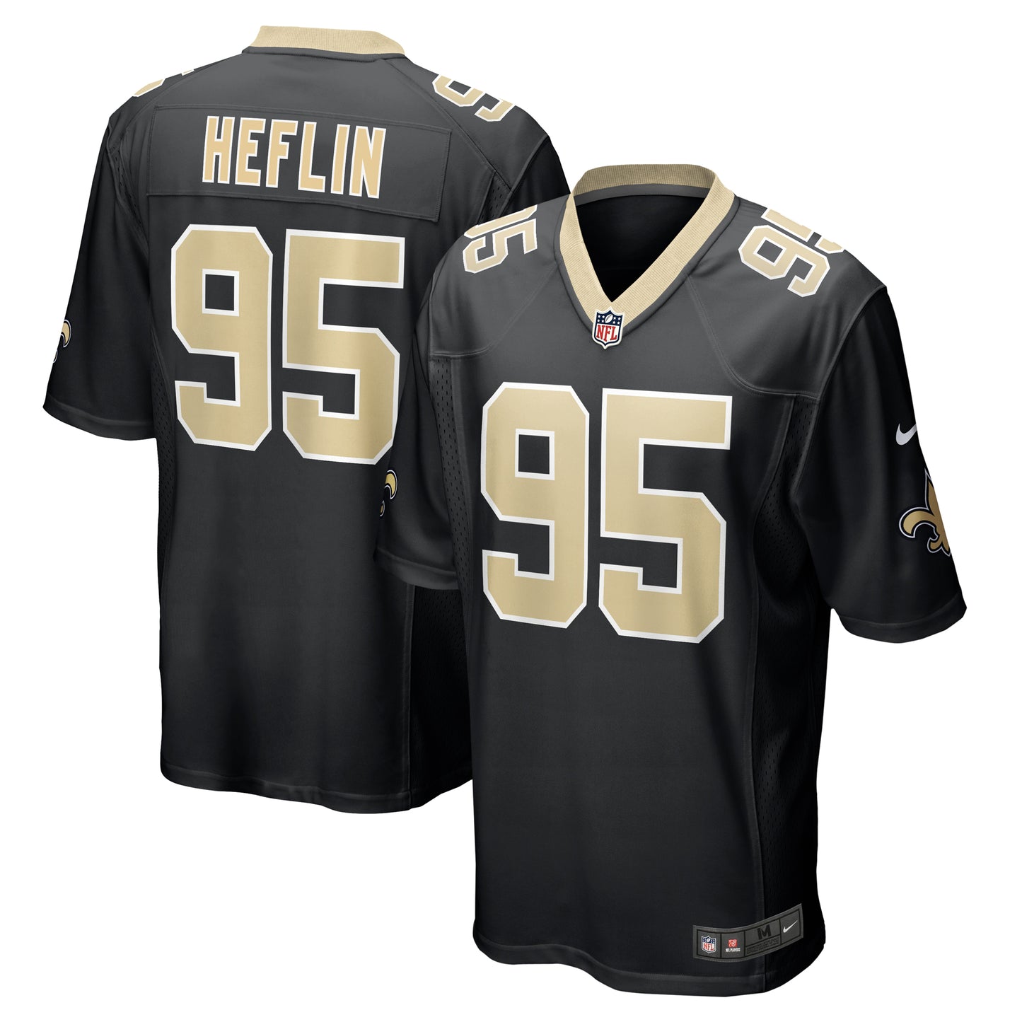Men's Nike Jack Heflin Black New Orleans Saints Team Game Jersey