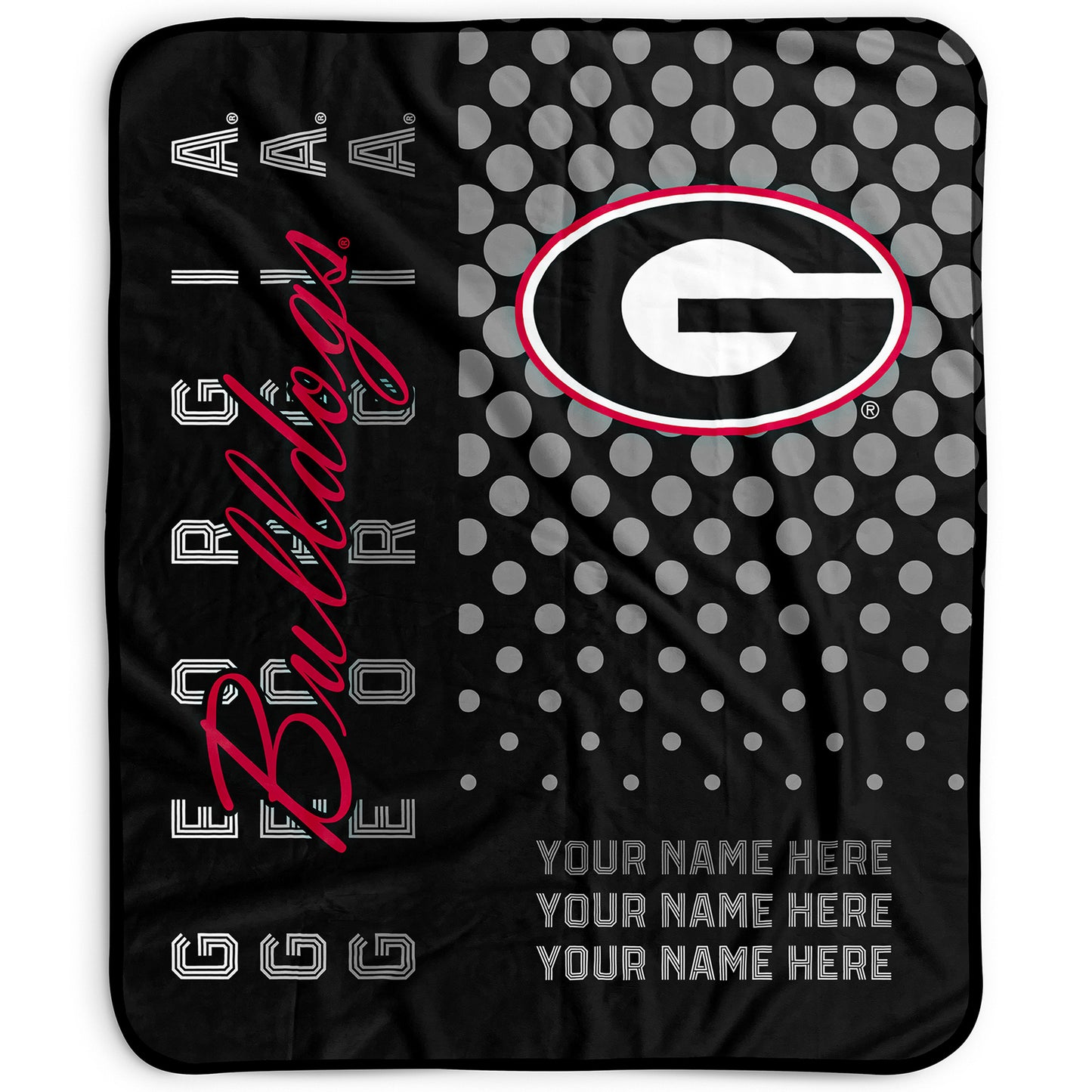 Pegasus Georgia Bulldogs 50" x 60" Dots Personalized Fleece Blanket