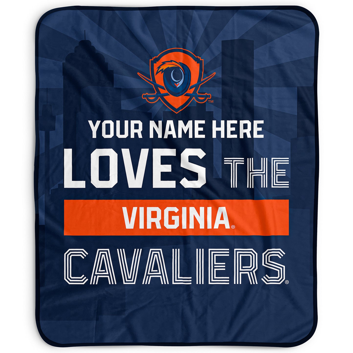 Pegasus Virginia Cavaliers 50" x 60" City Skyline Personalized Fleece Blanket