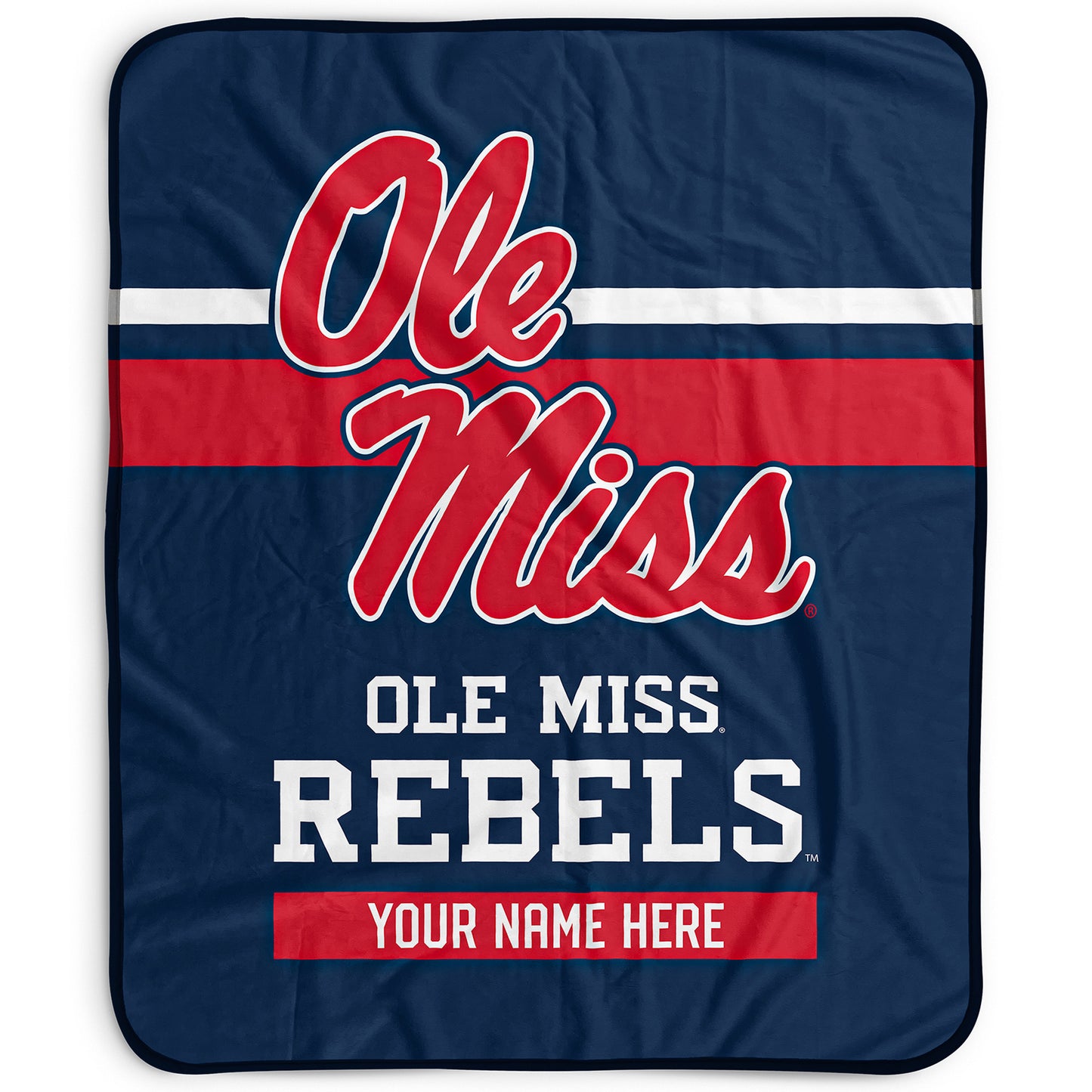 Pegasus Ole Miss Rebels 50" x 60" Stripes Personalized Fleece Blanket