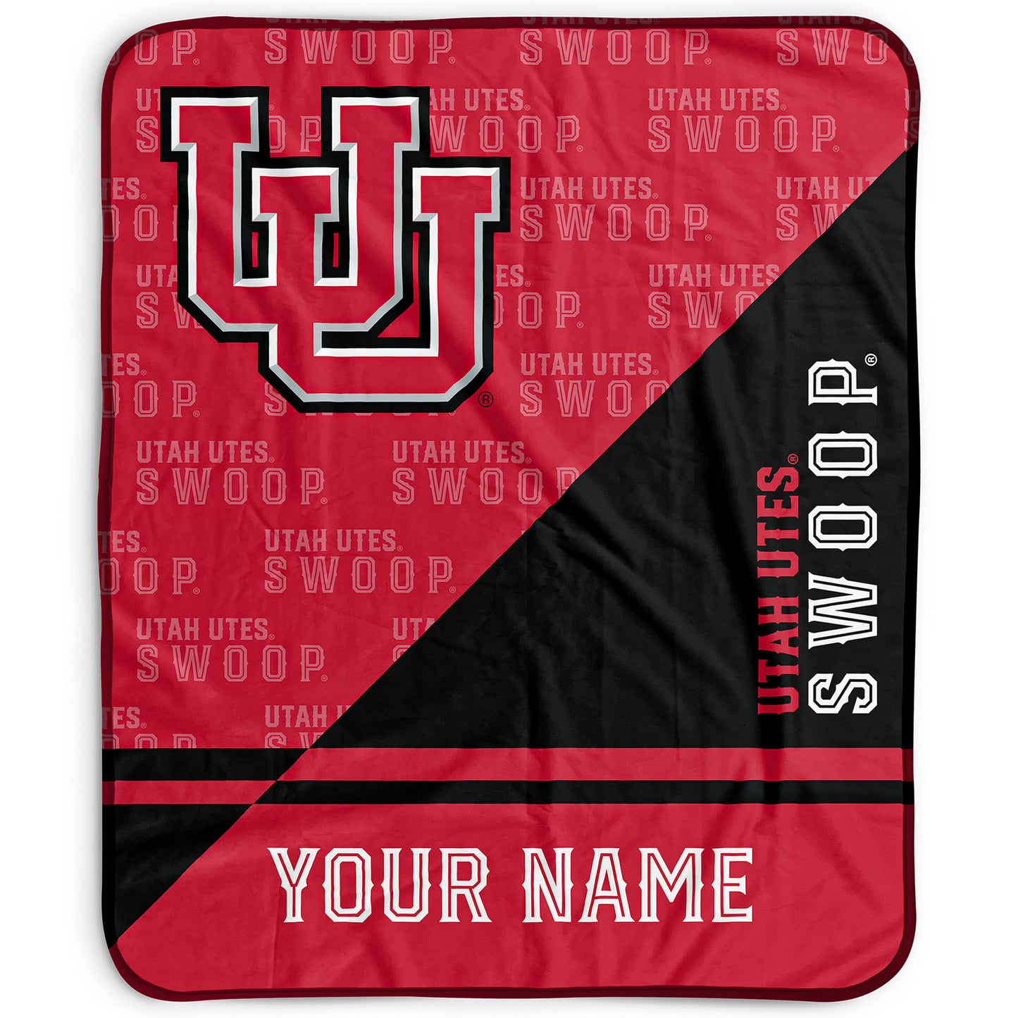 Pegasus Utah Utes 50" x 60" Split Wordmark Personalized Fleece Blanket