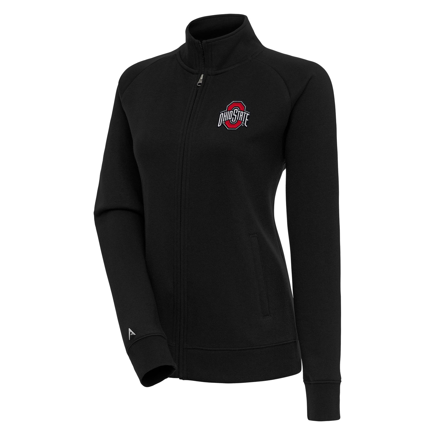 Women's Antigua Black Ohio State Buckeyes Victory Full-Zip Jacket