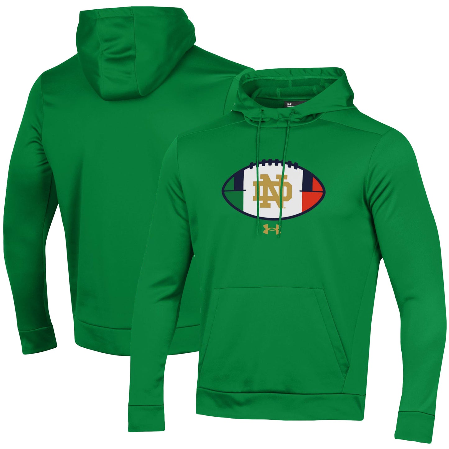 Men's Under Armour Green Notre Dame Fighting Irish Football Ireland Coaches Pullover Hoodie