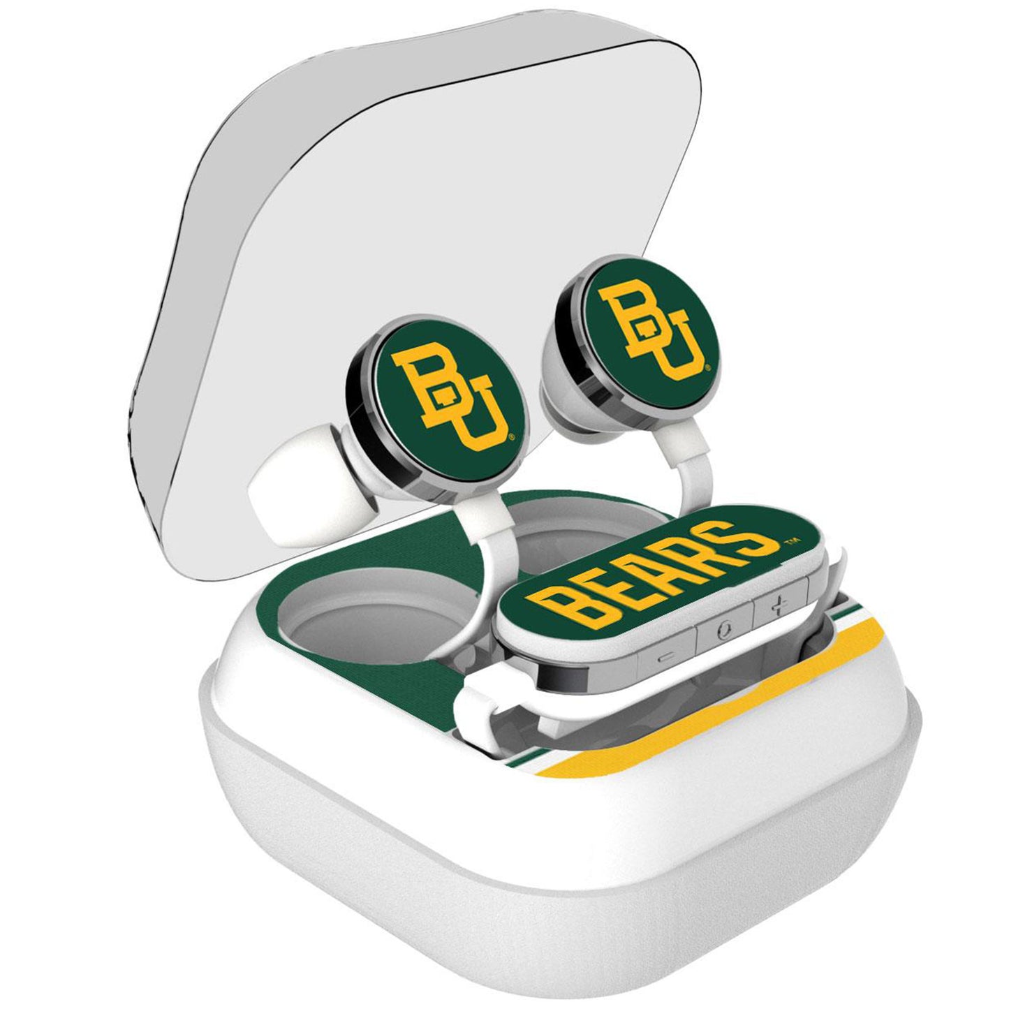Keyscaper White Baylor Bears Wireless Earbuds