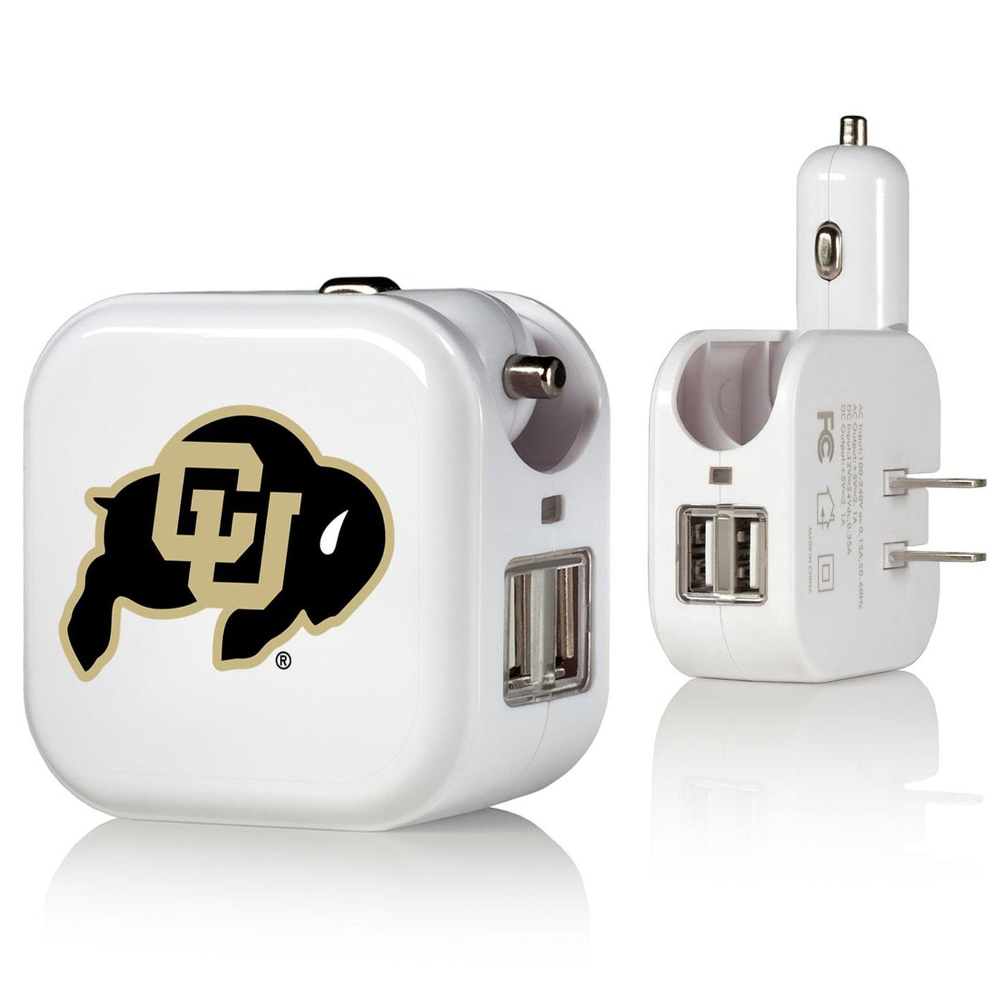 Keyscaper White Colorado Buffaloes Two-In-One USB Charger