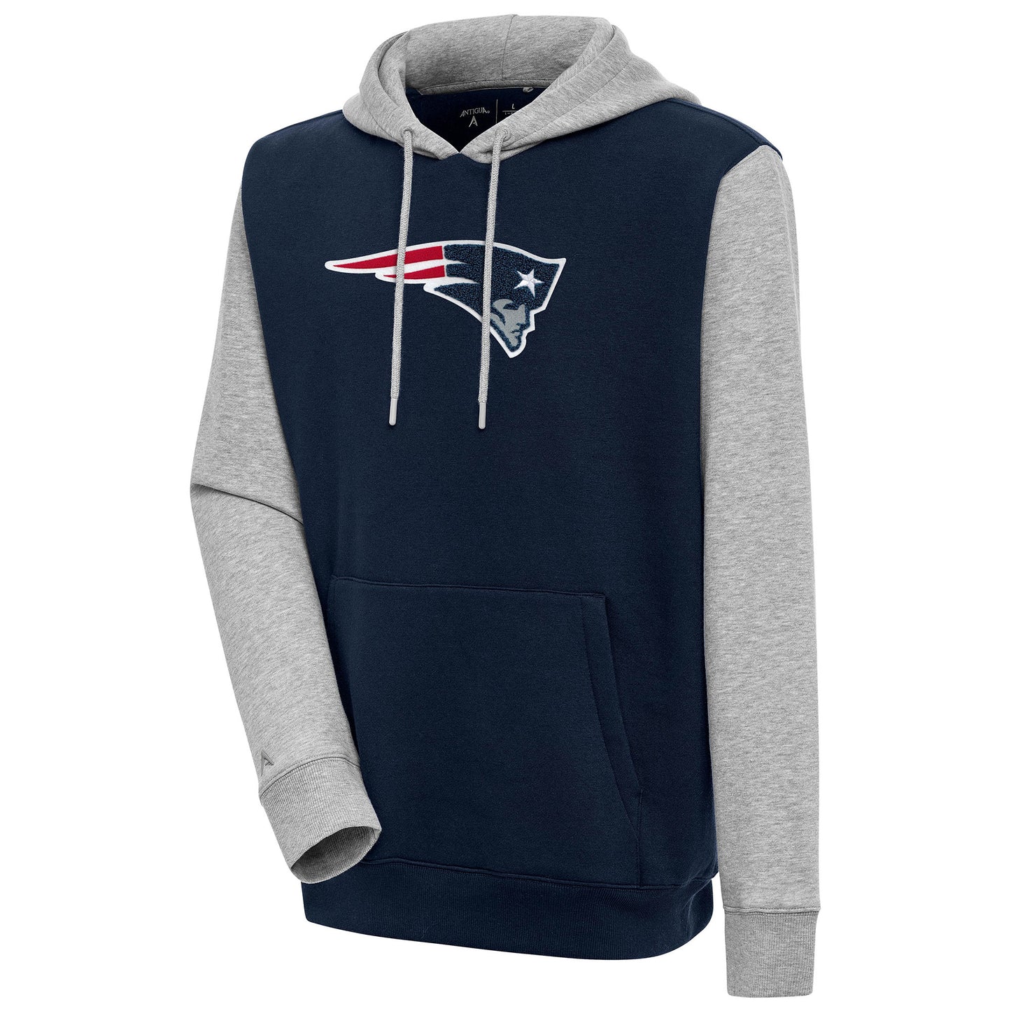 Men's Antigua Navy New England Patriots Victory CB Chenille Pullover Hoodie