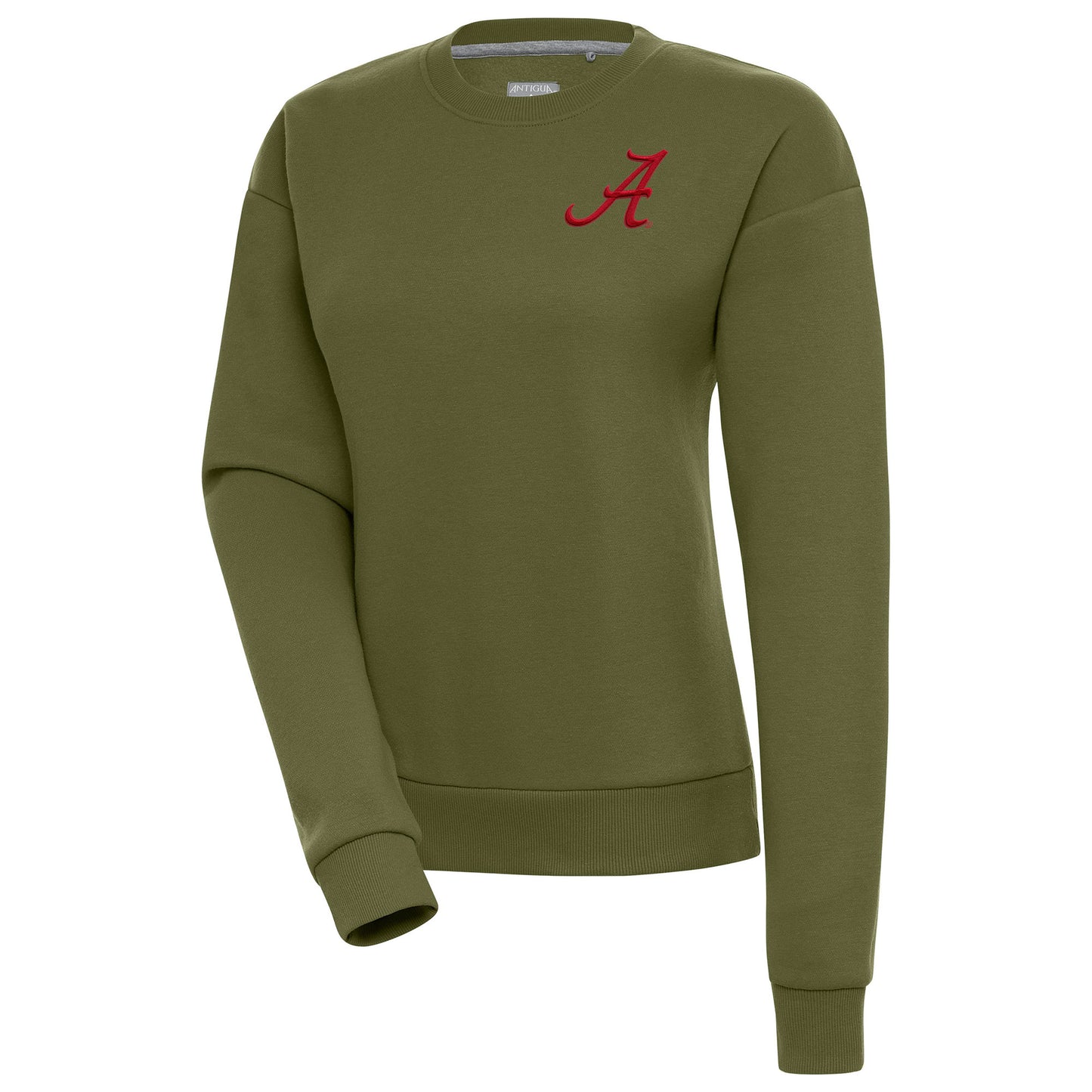 Women's Antigua Olive Alabama Crimson Tide Victory Pullover Sweatshirt