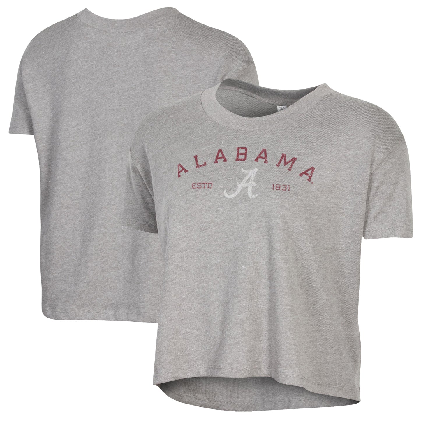 Women's Alternative Apparel Gray Alabama Crimson Tide Retro Jersey Headliner Cropped T-Shirt