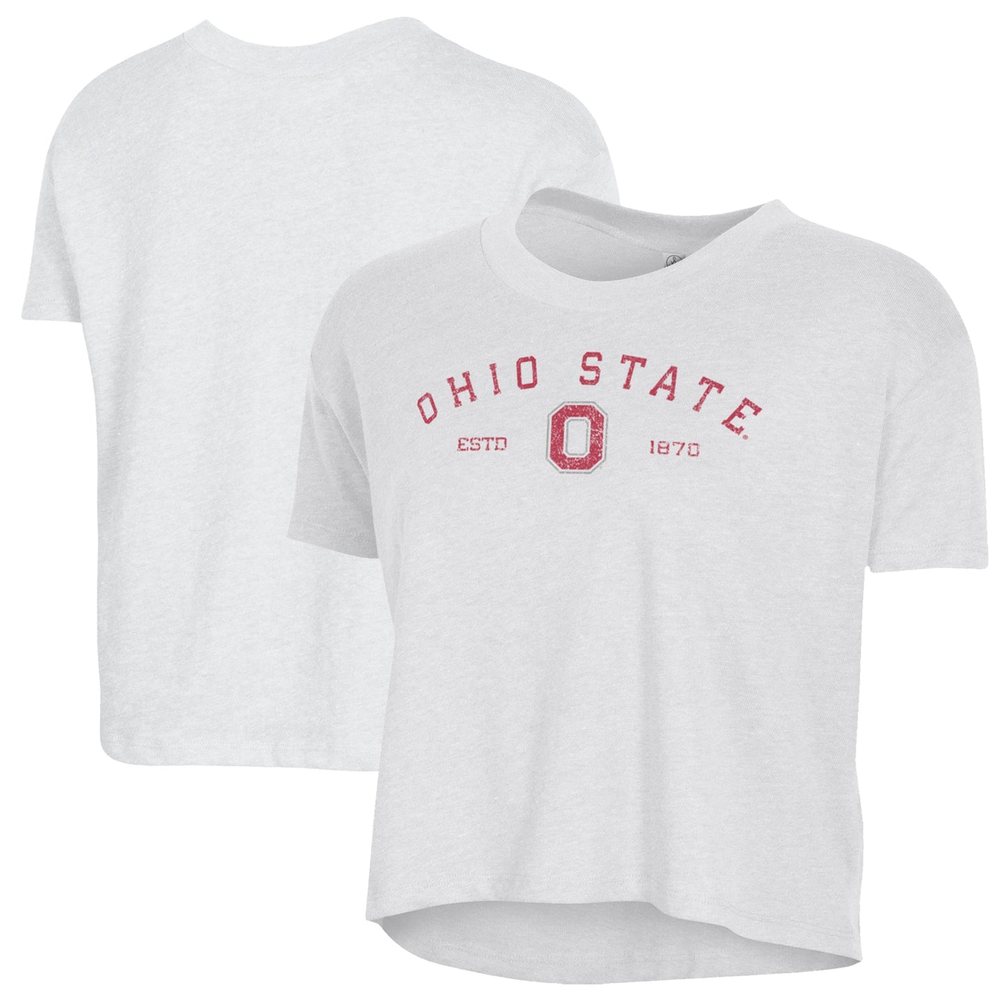 Women's Alternative Apparel White Ohio State Buckeyes Retro Jersey Headliner Cropped T-Shirt