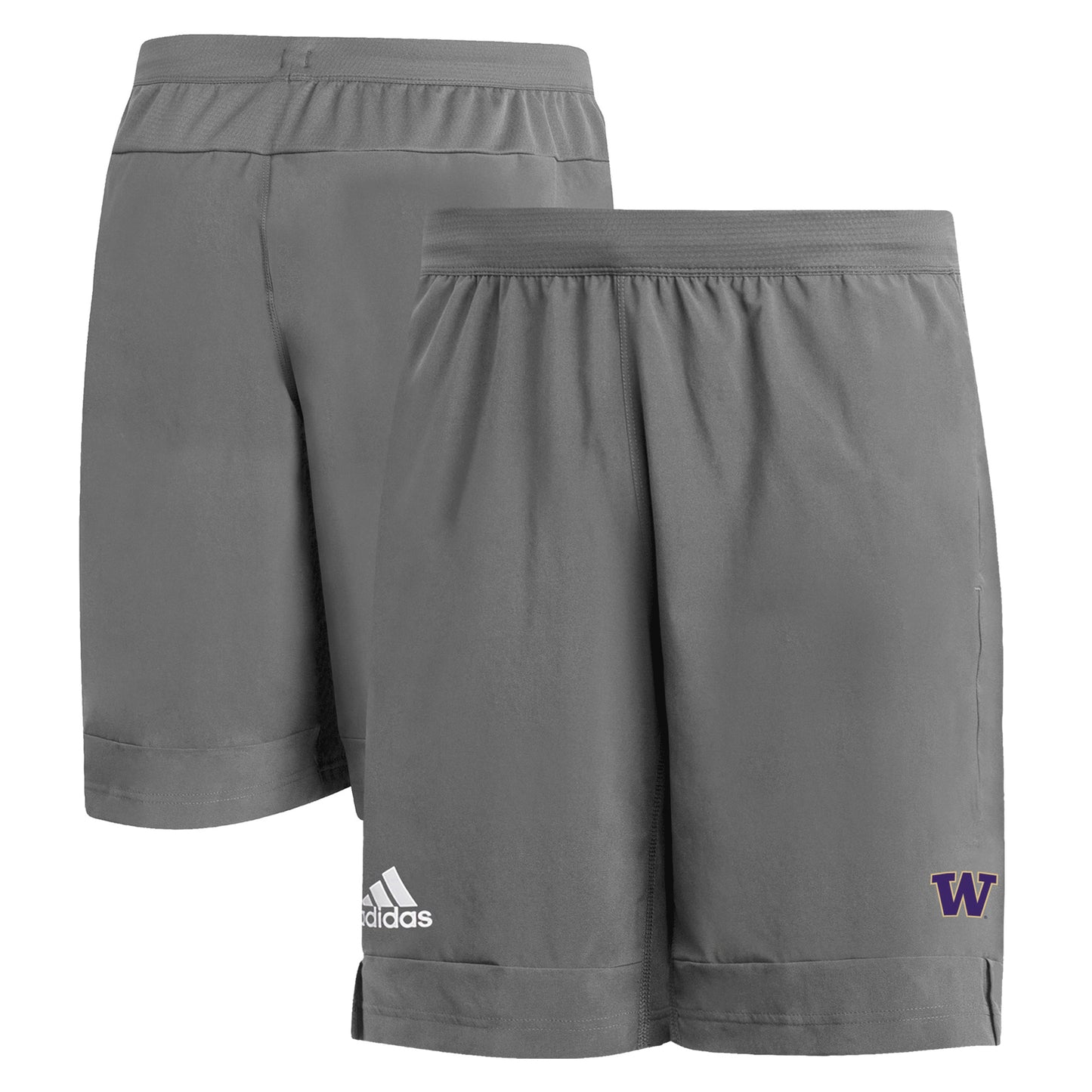 Men's adidas Gray Washington Huskies 9" Heat Ready Woven Shorts