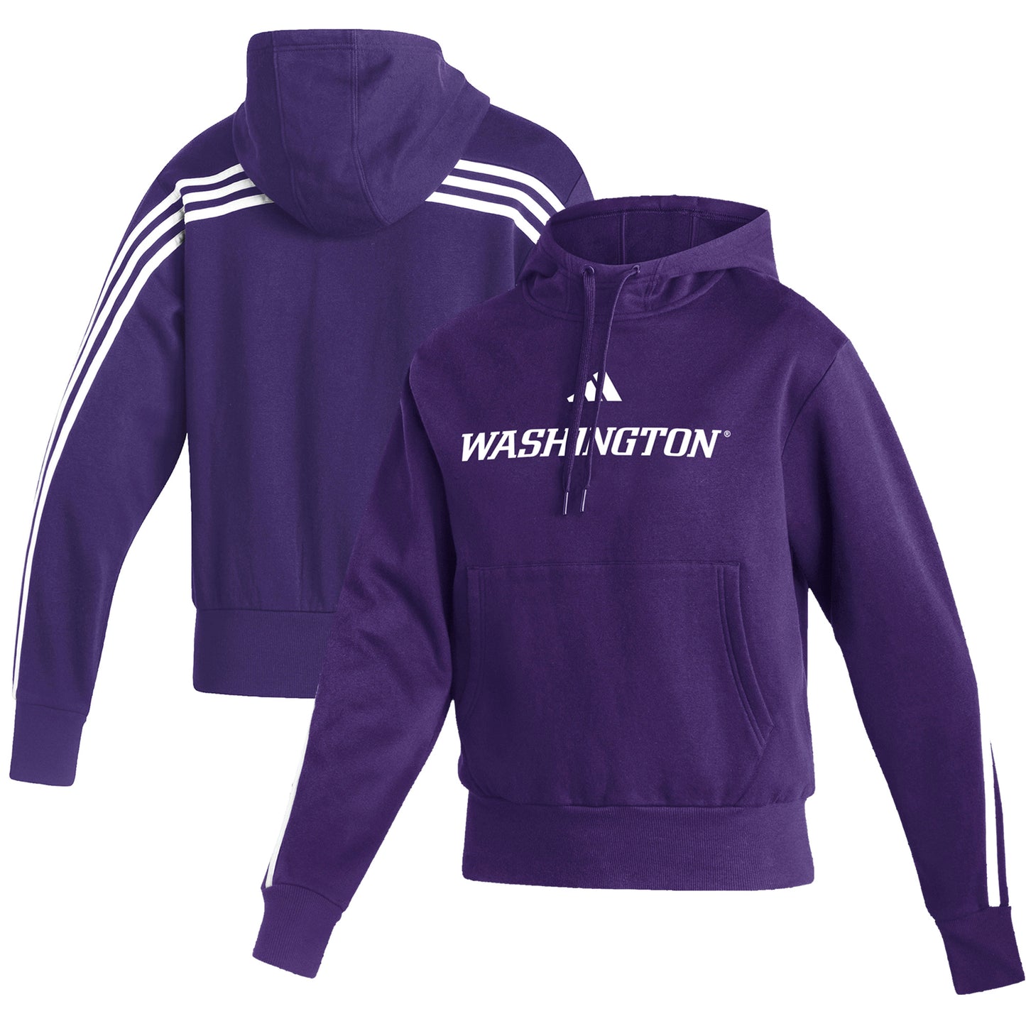 Women's adidas Purple Washington Huskies Fashion Pullover Hoodie