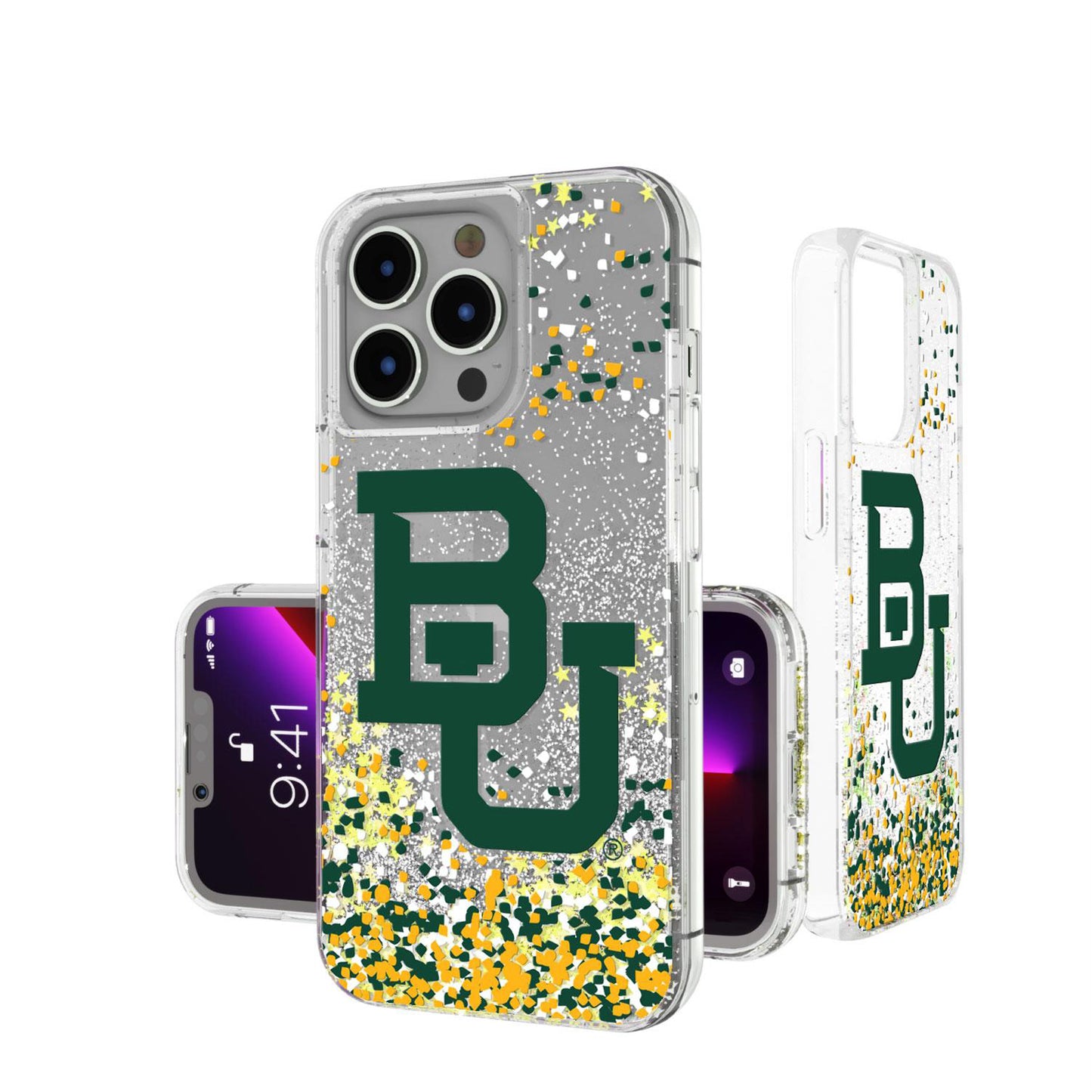 Keyscaper Baylor Bears iPhone Glitter Case with Confetti Design